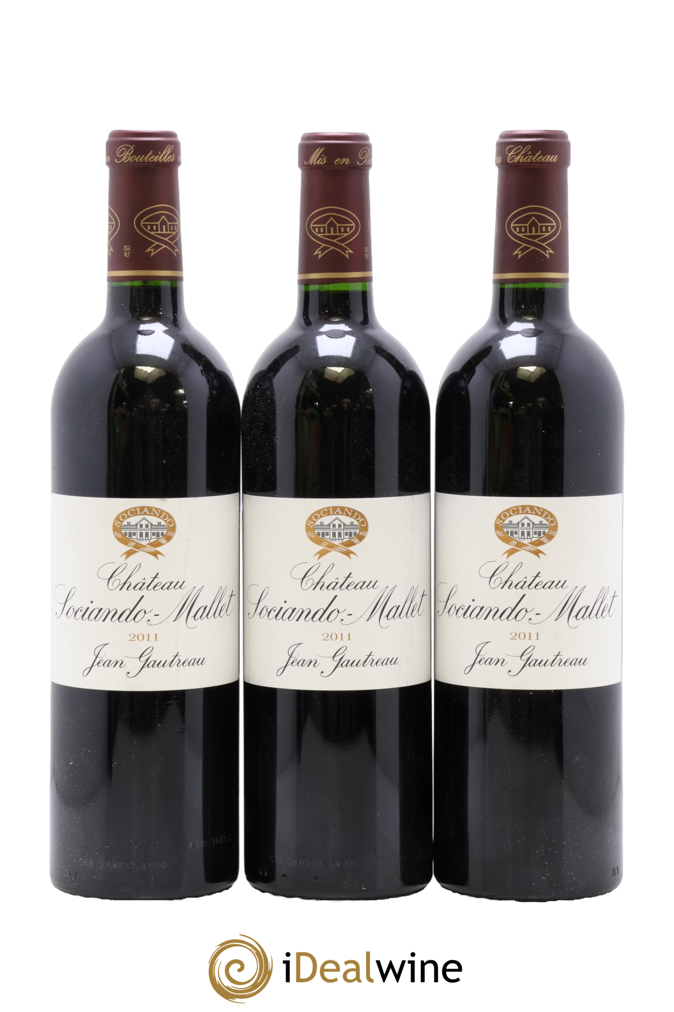 Château Sociando Mallet 2011 - Lotto di 3 bottiglie - 0