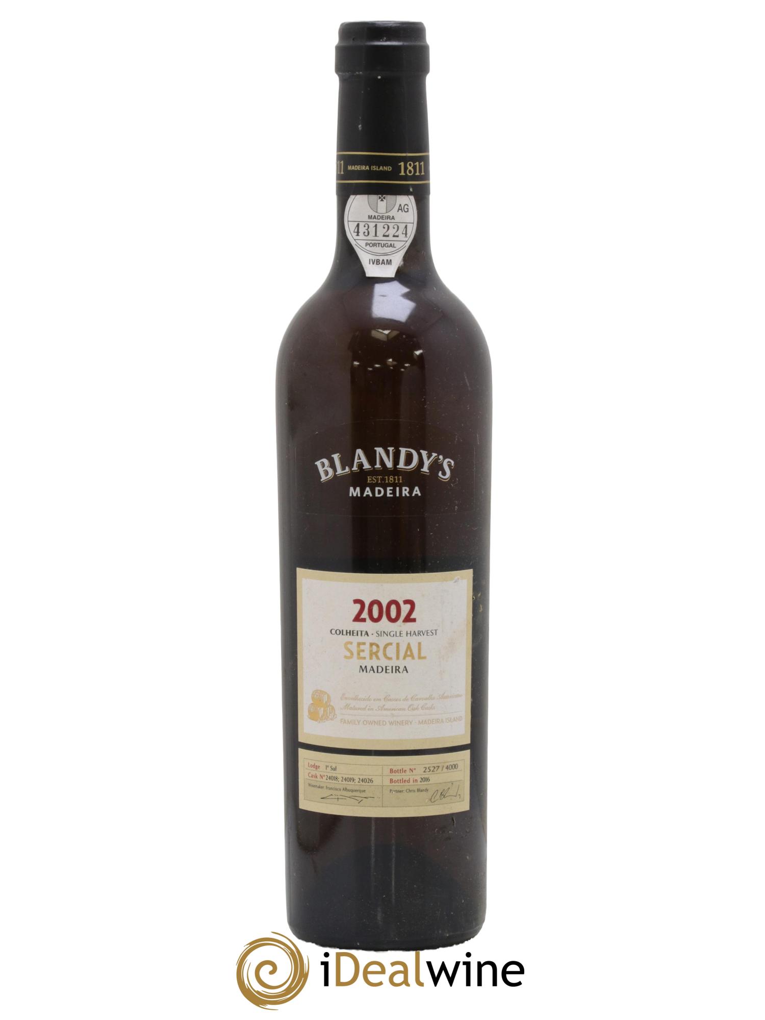 Portugal Madeira Blandy's Sercial 2002 - Lot de 1 format 50cl - 0