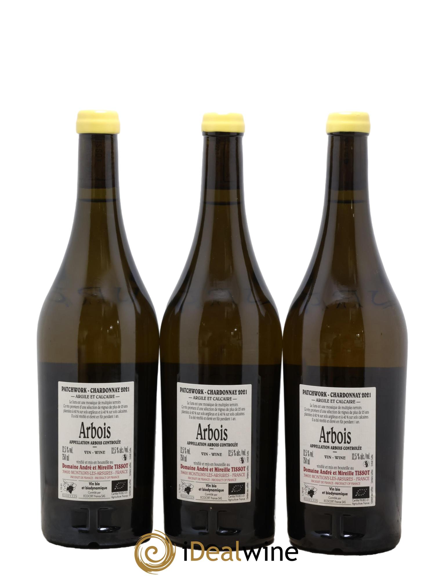 Arbois Patchwork Bénédicte et Stéphane Tissot 2021 - Lotto di 3 bottiglie - 1