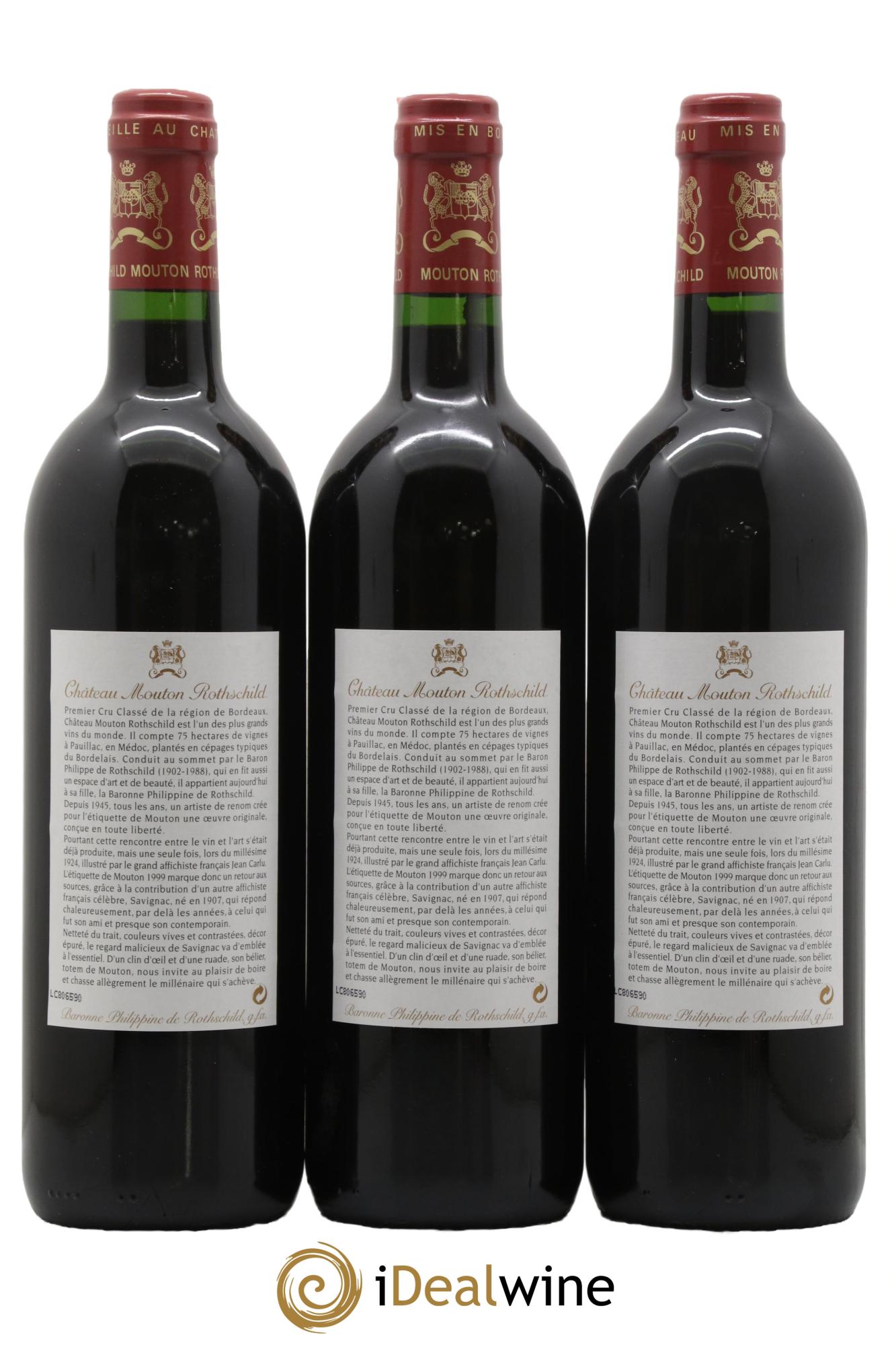 Château Mouton Rothschild 1er Grand Cru Classé 1999 - Lot of 12 bottles - 2