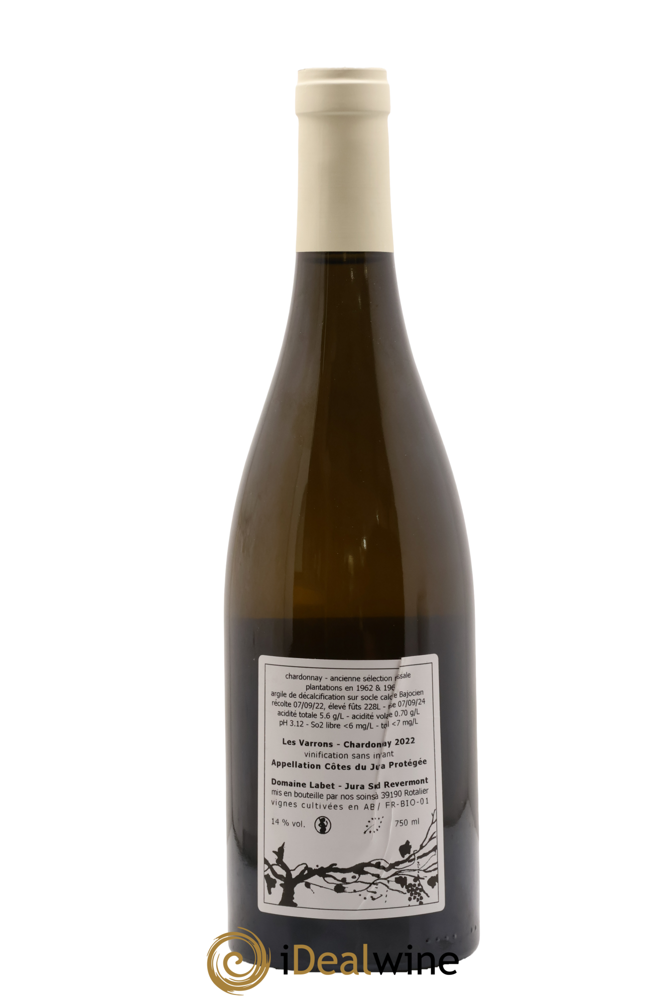 Côtes du Jura Chardonnay Les Varrons Romain - Julien - Charline Labet 2022 - Lot of 1 bottle - 1