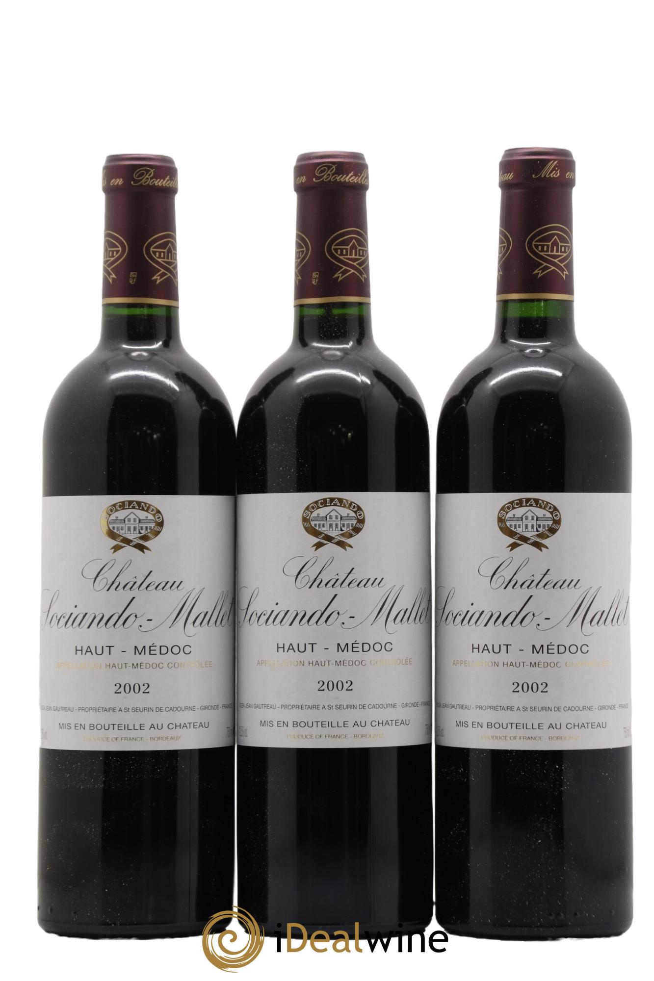 Château Sociando Mallet  2002 - Lot of 12 bottles - 3
