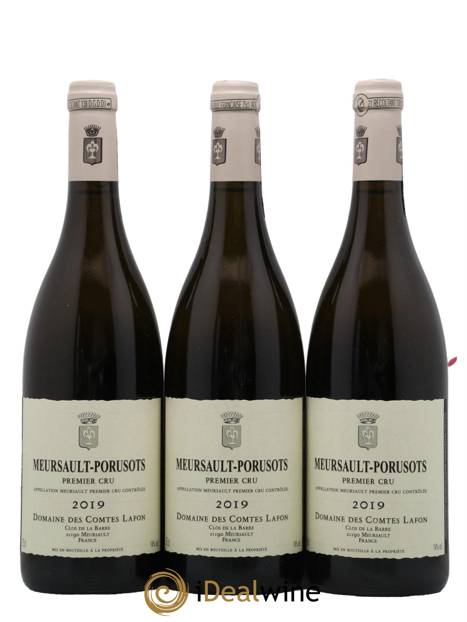 Meursault 1er Cru Porusots Comtes Lafon (Domaine des) 2019 - Lot de 3 bouteilles - 0