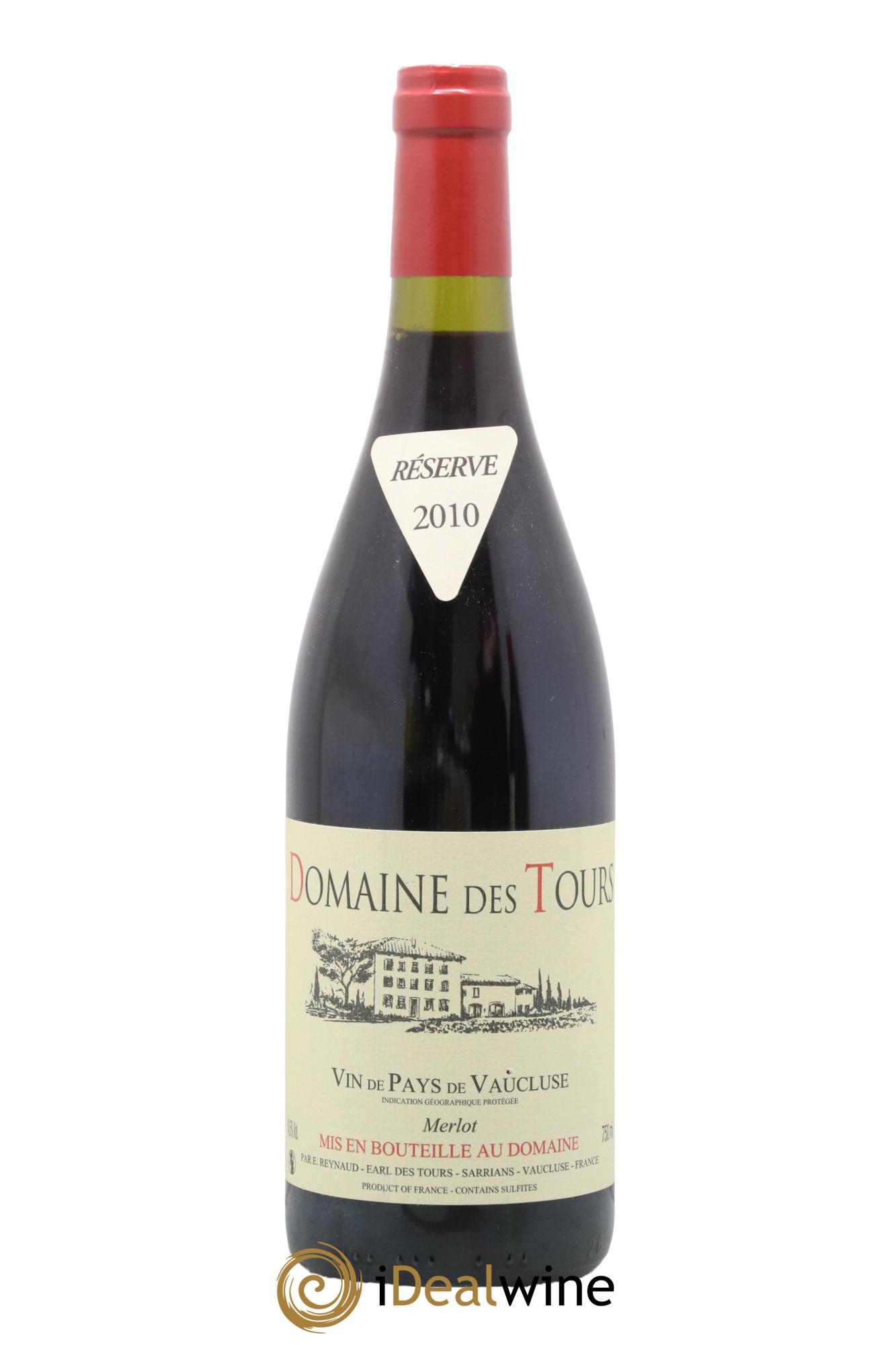 Vaucluse Domaine des Tours Merlot Emmanuel Reynaud 2010 - Lot de 1 bouteille - 0