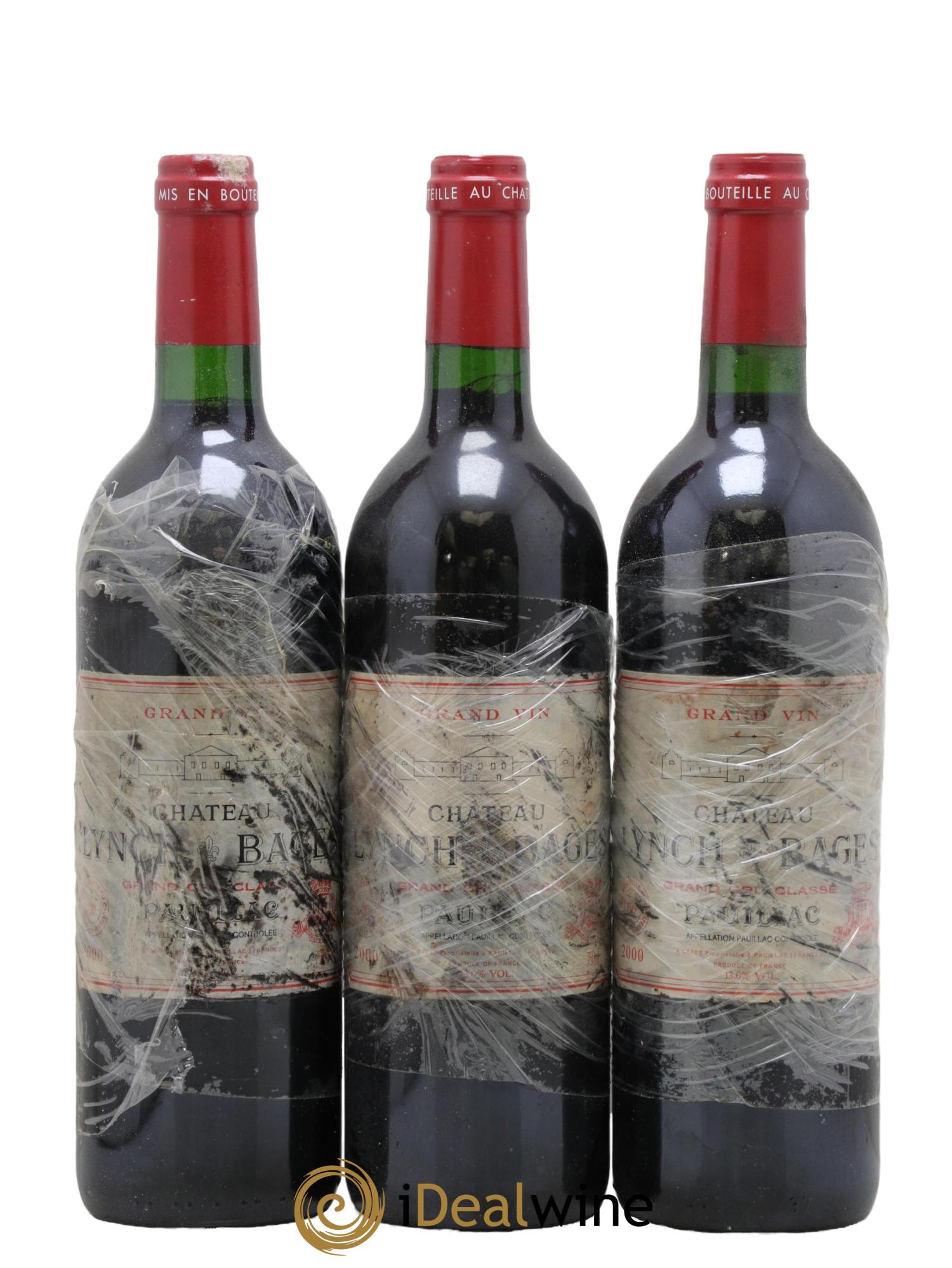 Château Lynch Bages 5ème Grand Cru Classé 2000 - Lot de 3 bouteilles - 0