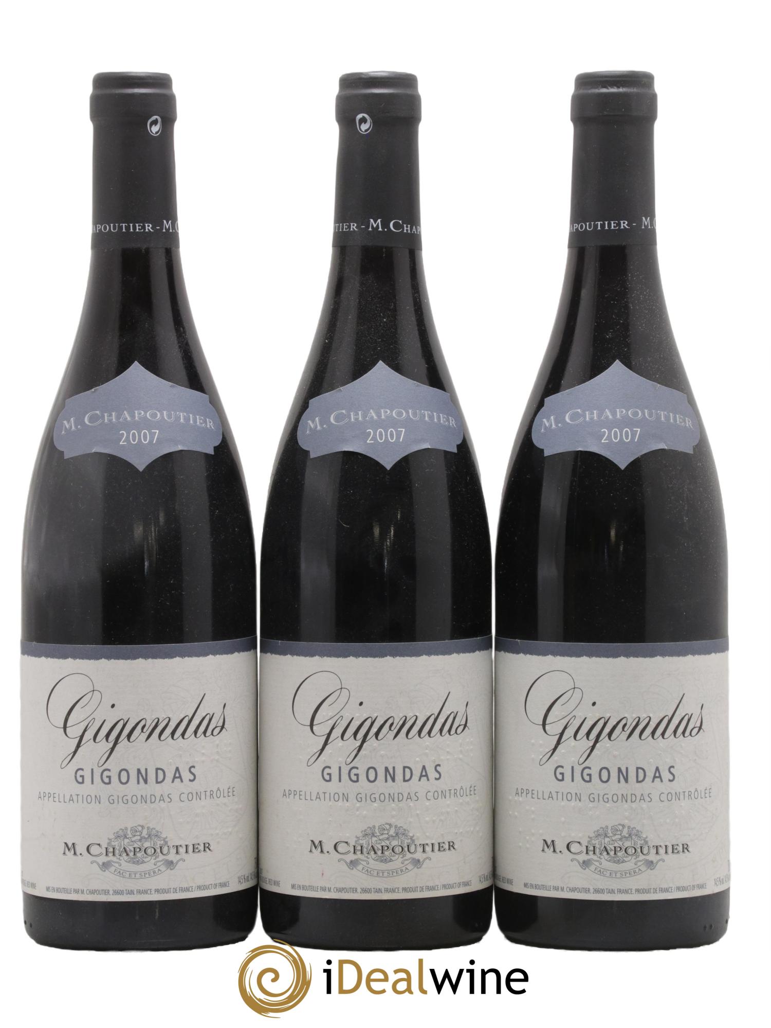 Gigondas Chapoutier 2007 - Lot de 3 bouteilles - 0