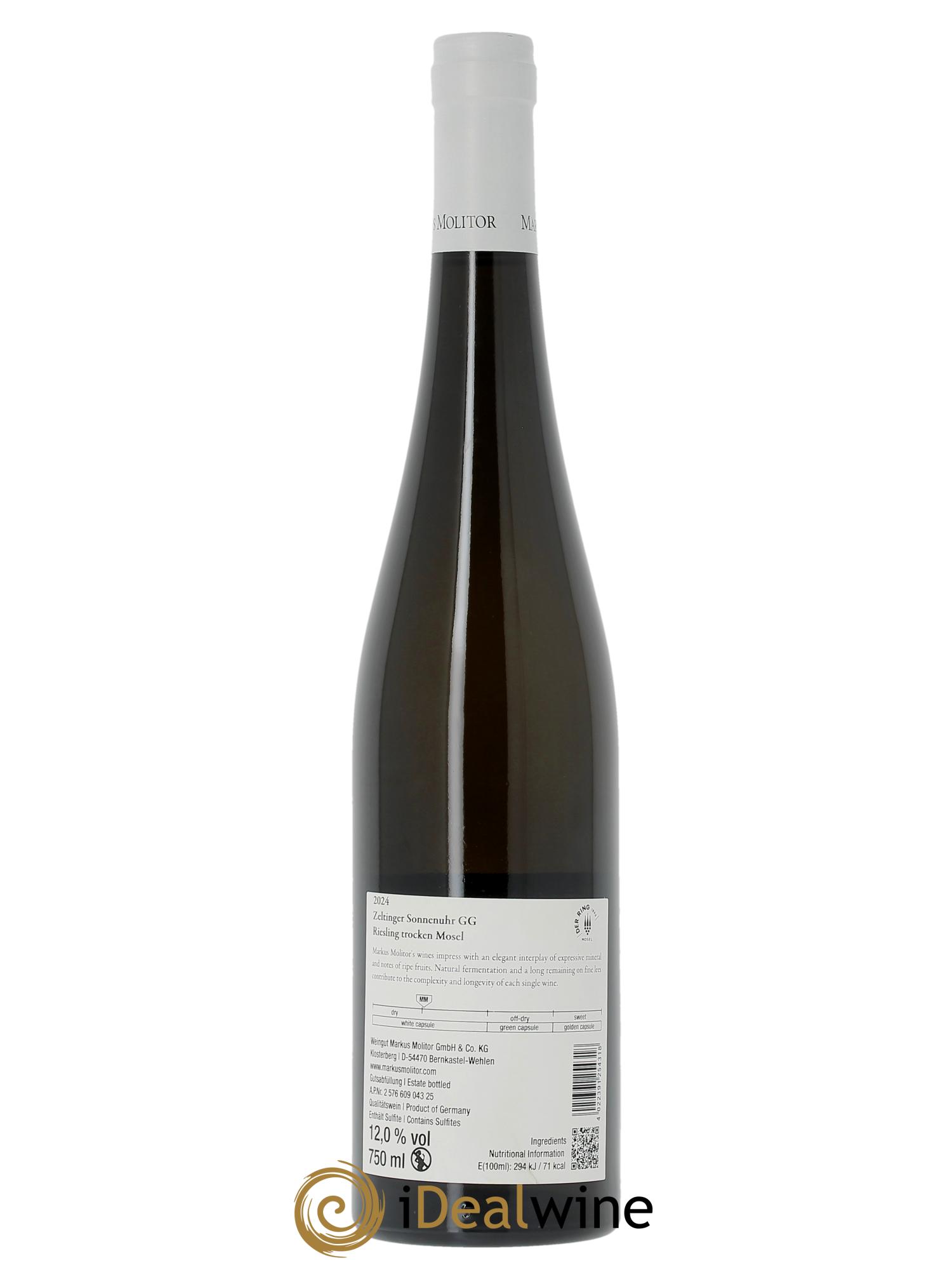 Riesling Markus Molitor Zeltinger Sonnenuhr GG White Capsule°°  2024 - Posten von 1 Flasche - 1