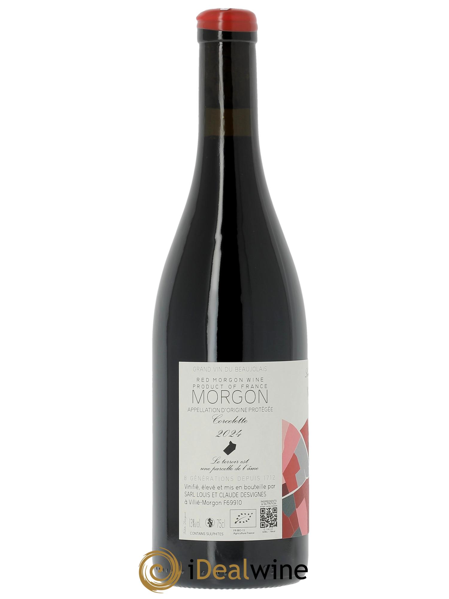 Morgon Corcelette Louis-Claude Desvignes  2024 - Lot de 1 bouteille - 1