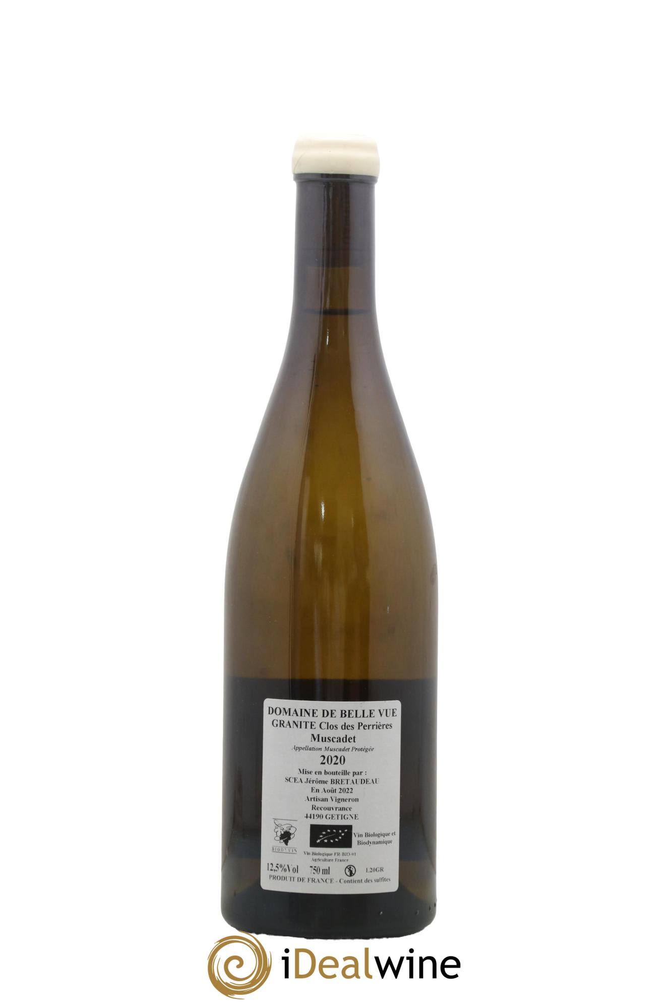 Muscadet-Sèvre-et-Maine Granite Clos des Perrières Jérôme Bretaudeau - Domaine de Bellevue 2020 - Lot de 1 bouteille - 1