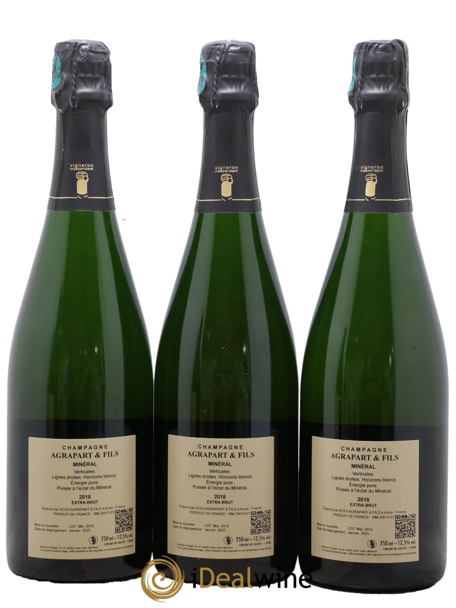Minéral Blanc de Blancs  Extra-Brut Agrapart & Fils 2018 - Lot of 3 bottles - 1