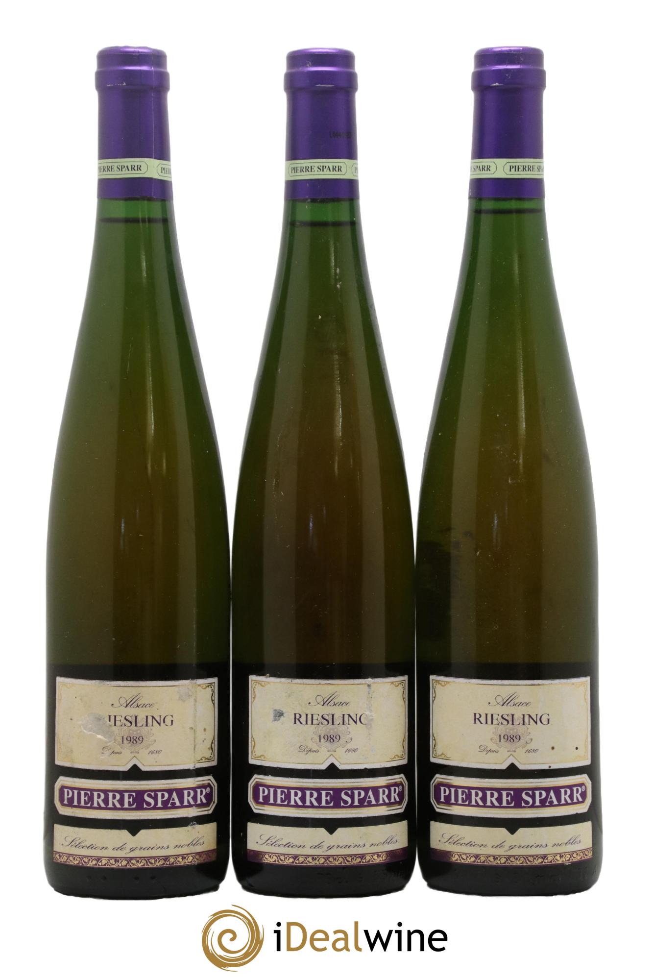 Alsace Riesling Sélection de Grains Nobles Pierre Sparr  1989 - Lot de 3 bouteilles - 0