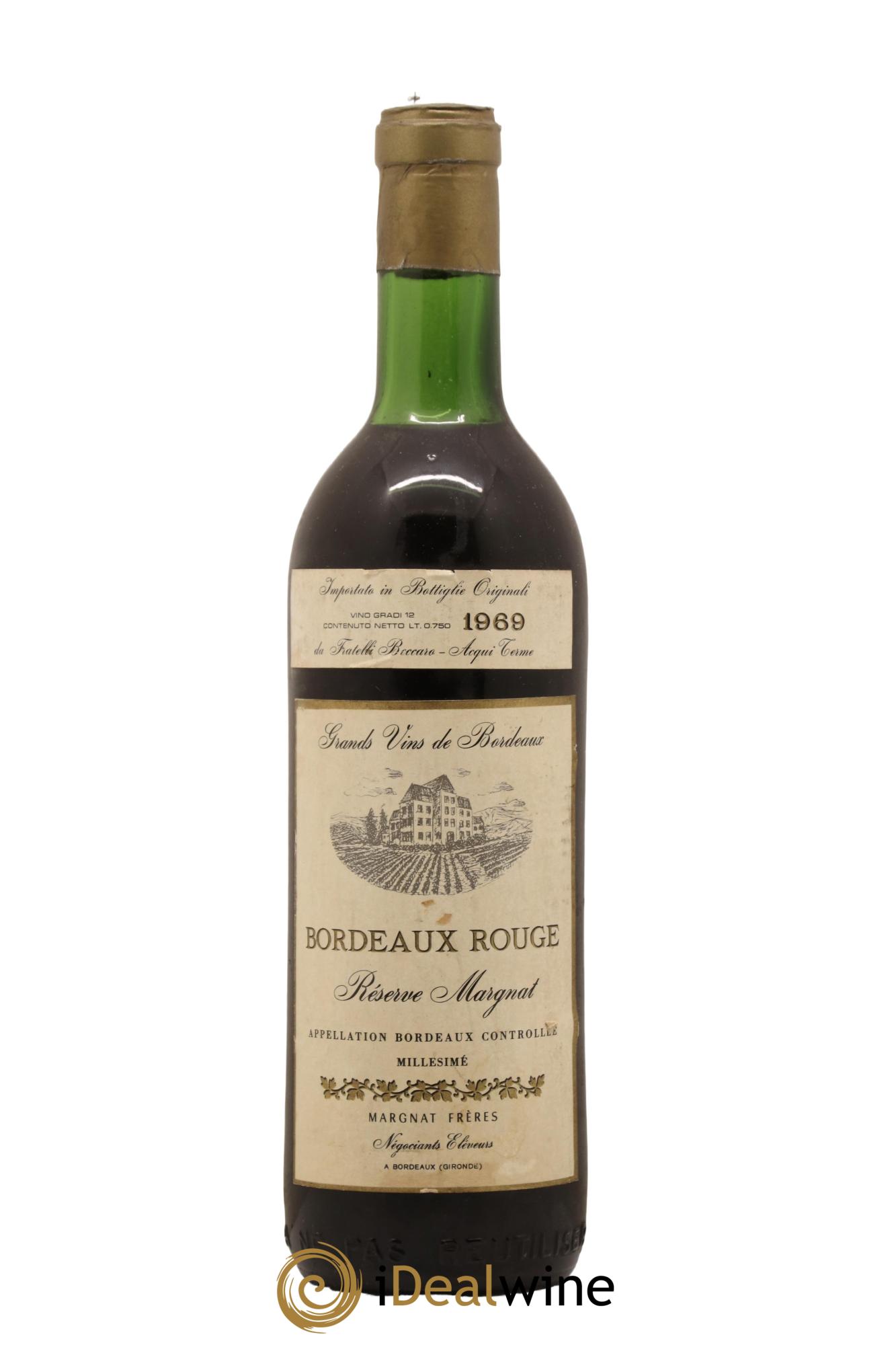 Bordeaux Reserve Margnat Freres 1969 - Lot de 1 bouteille - 0
