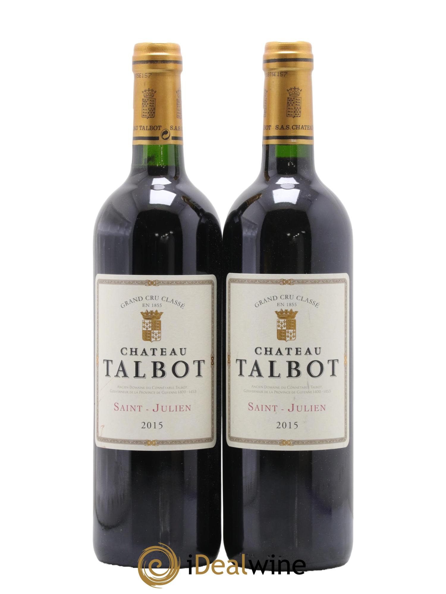 Château Talbot 4ème Grand Cru Classé 2015 - Lot de 2 bouteilles - 0