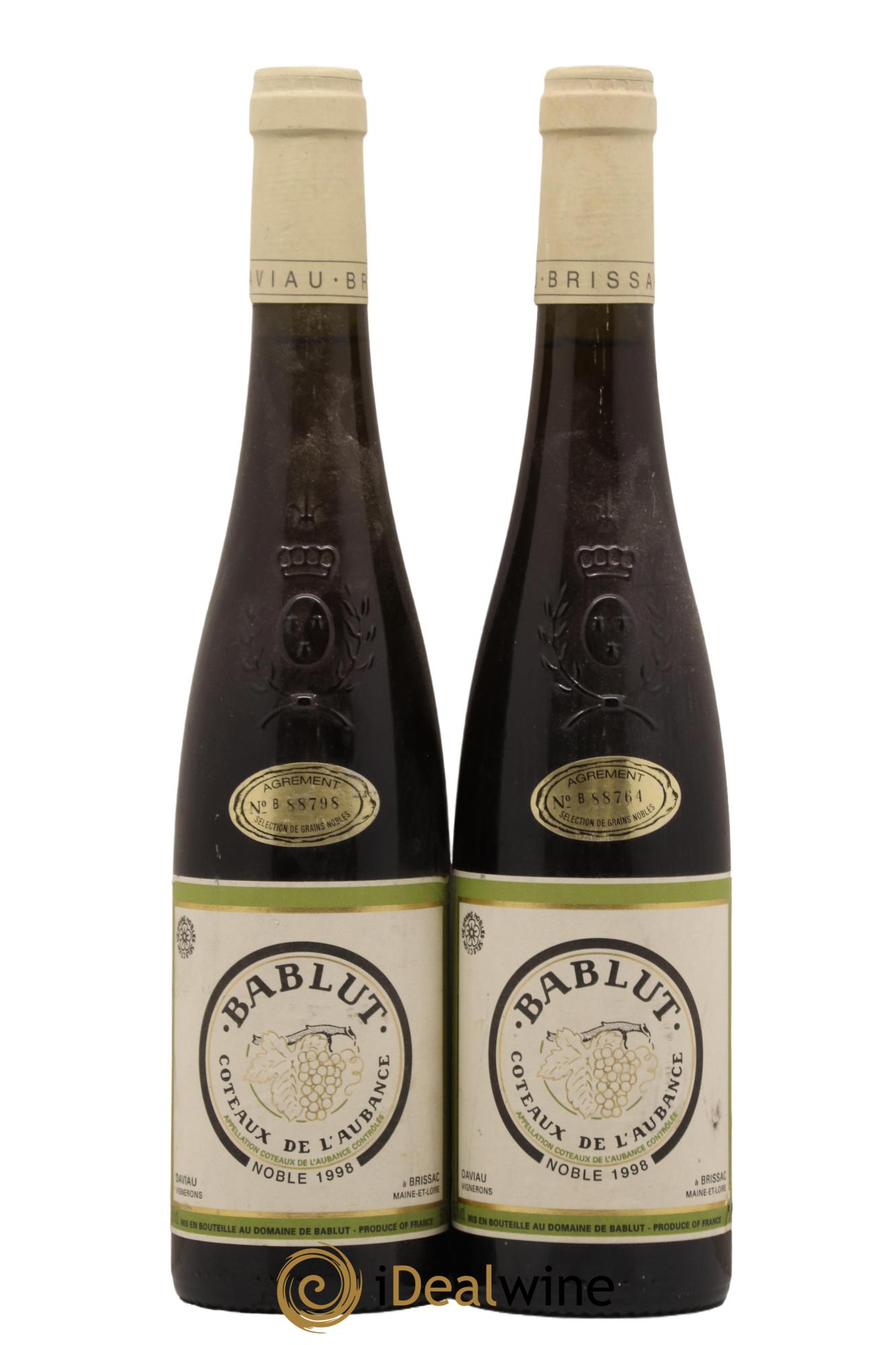 Coteaux de l'Aubance Bablut 1998 - Posten von 2 Format 50cls - 0