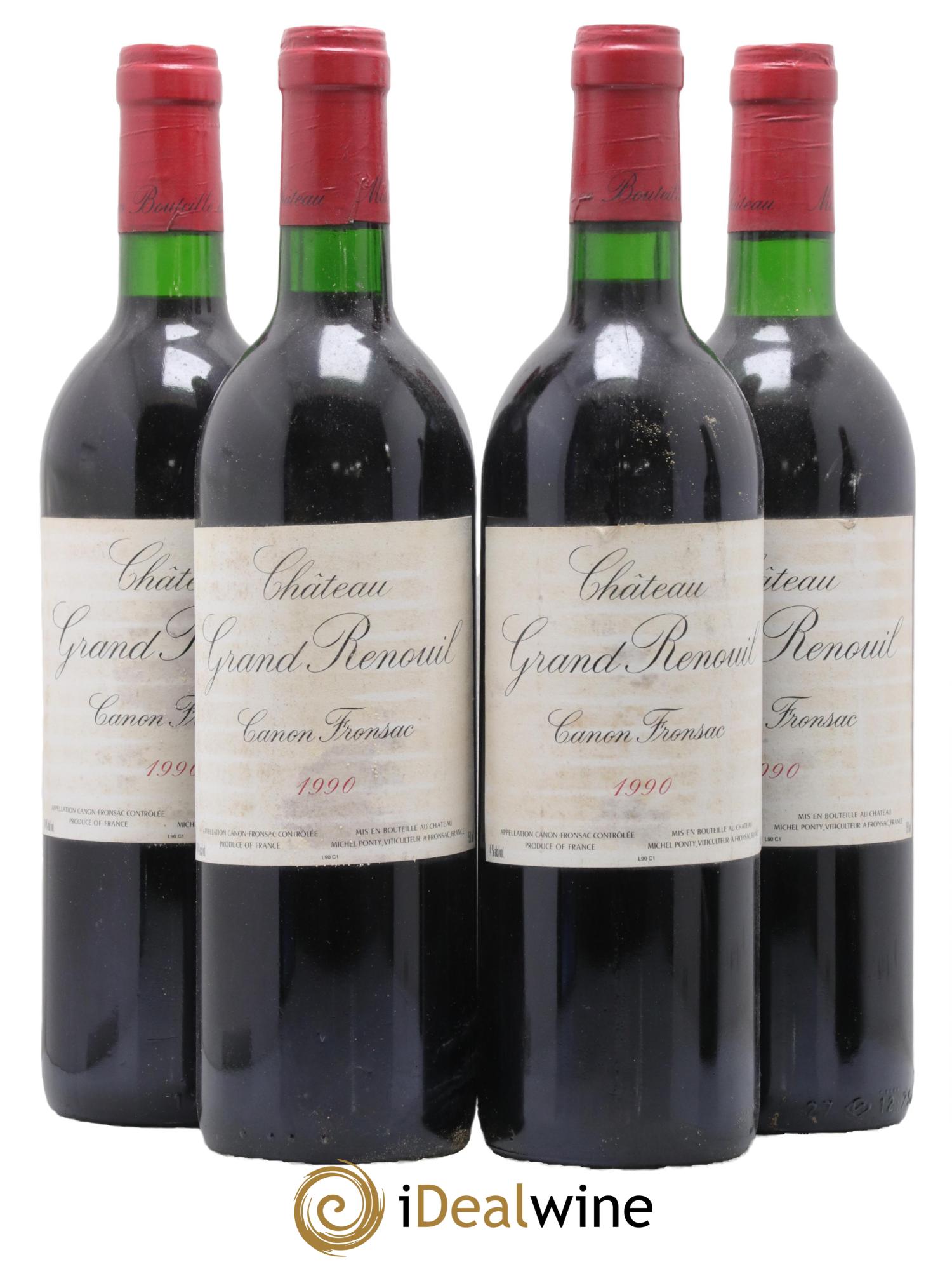 Canon-Fronsac Chateau Grand Renouil 1990 - Lot de 4 bouteilles - 0