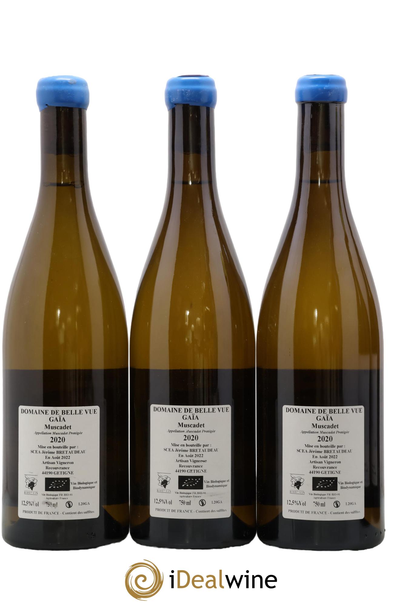 Muscadet-Sèvre-et-Maine Gaia Jérôme Bretaudeau - Domaine de Bellevue 2020 - Lot of 3 bottles - 1