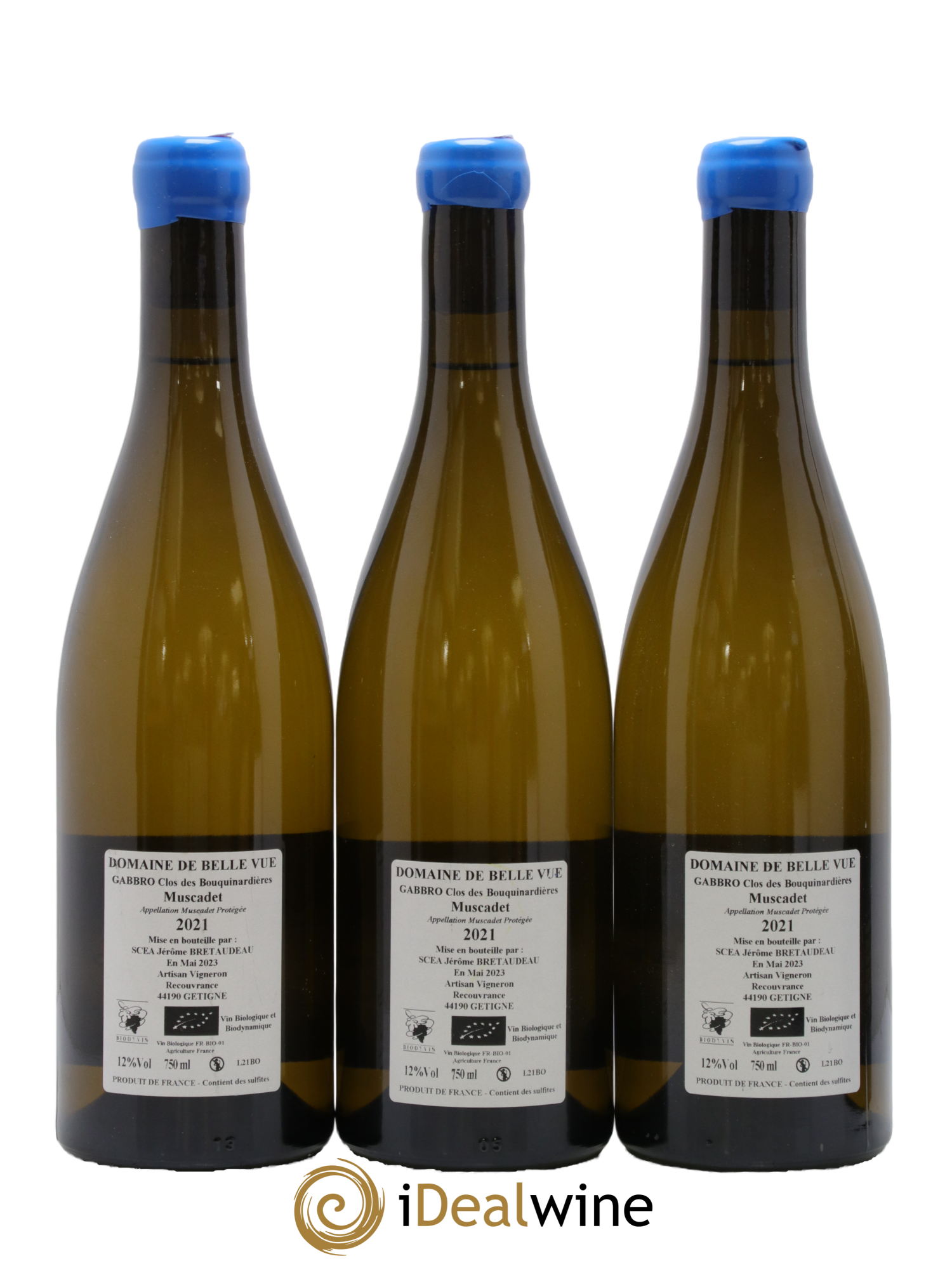 Muscadet-Sèvre-et-Maine Gabbro Clos des Bouquinardières Jérôme Bretaudeau - Domaine de Bellevue 2021 - Lot of 3 bottles - 1