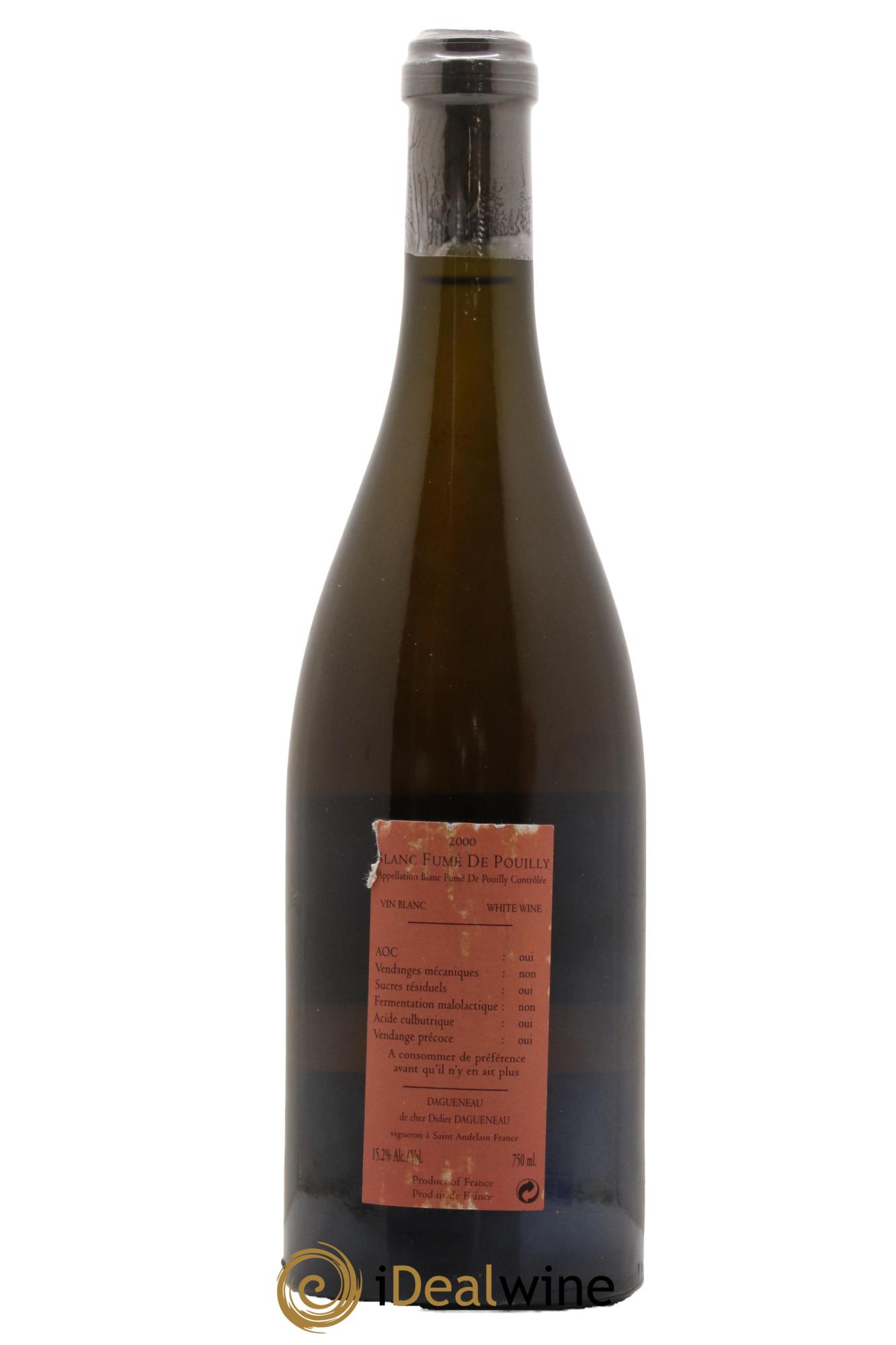 Pouilly-Fumé Paradoxe Dagueneau (Domaine Didier - Louis-Benjamin) 2000 - Lot de 1 bouteille - 1