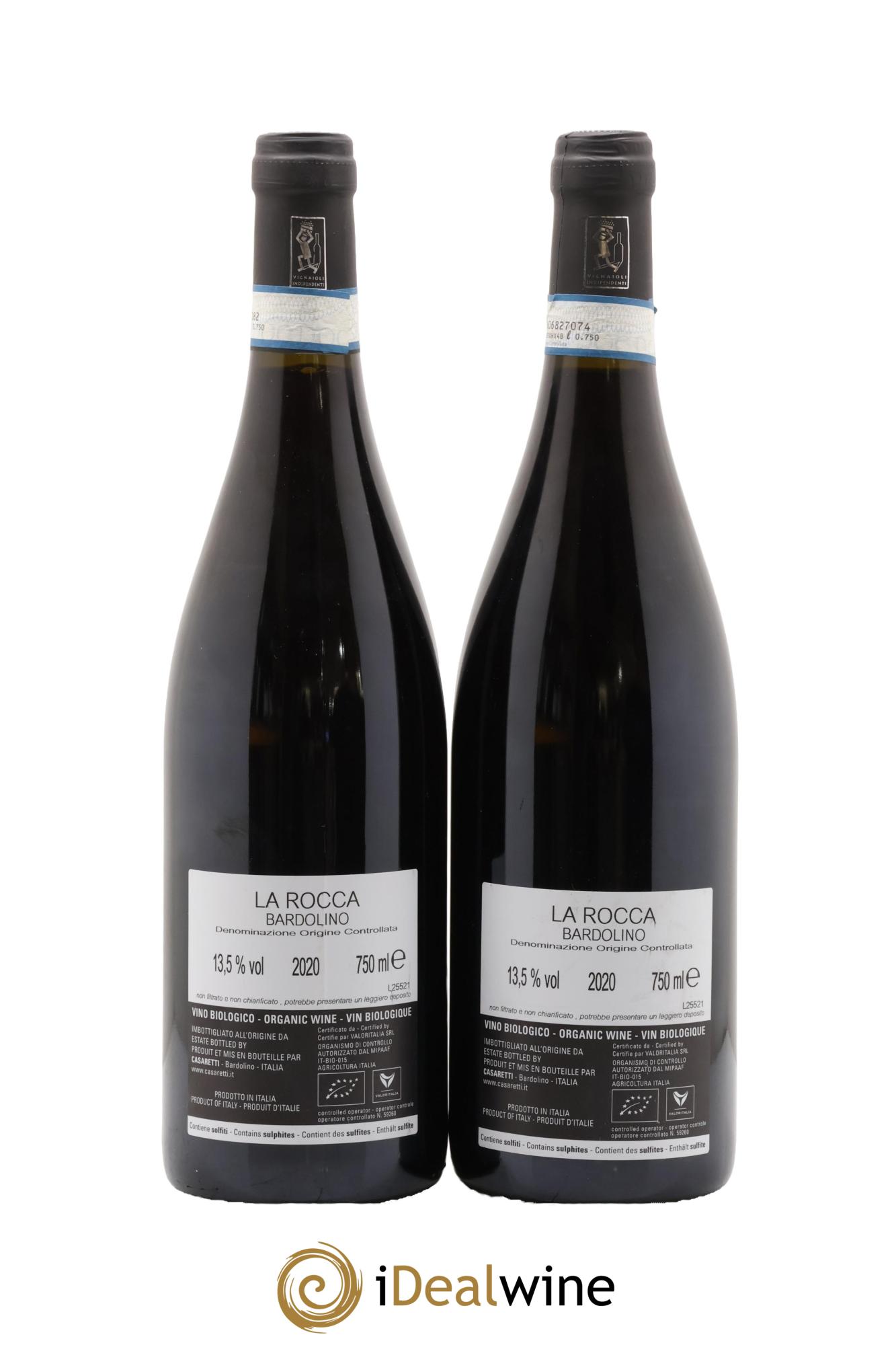 Italie Bardolino Classico La Rocca Casaretti 2020 - Lot of 2 bottles - 1