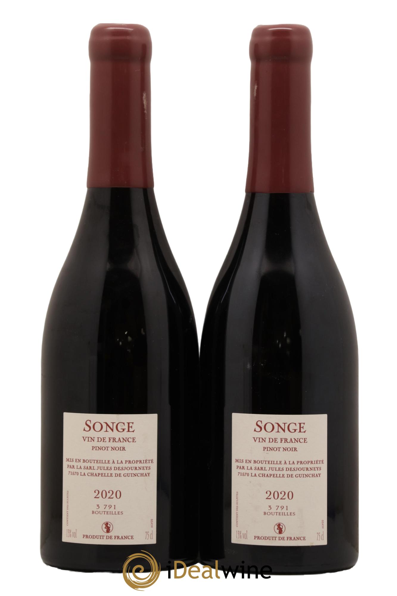 Vin de France Pinot noir Songe Jules Desjourneys 2020 - Lot of 2 bottles - 1