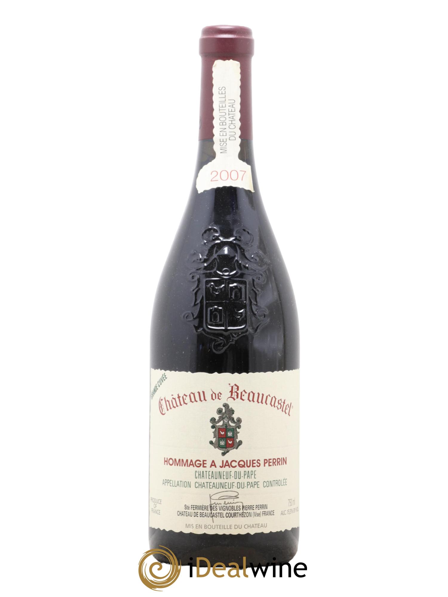 Châteauneuf-du-Pape Château de Beaucastel Hommage à Jacques Perrin Famille Perrin 2007 - Lot de 1 bouteille - 0