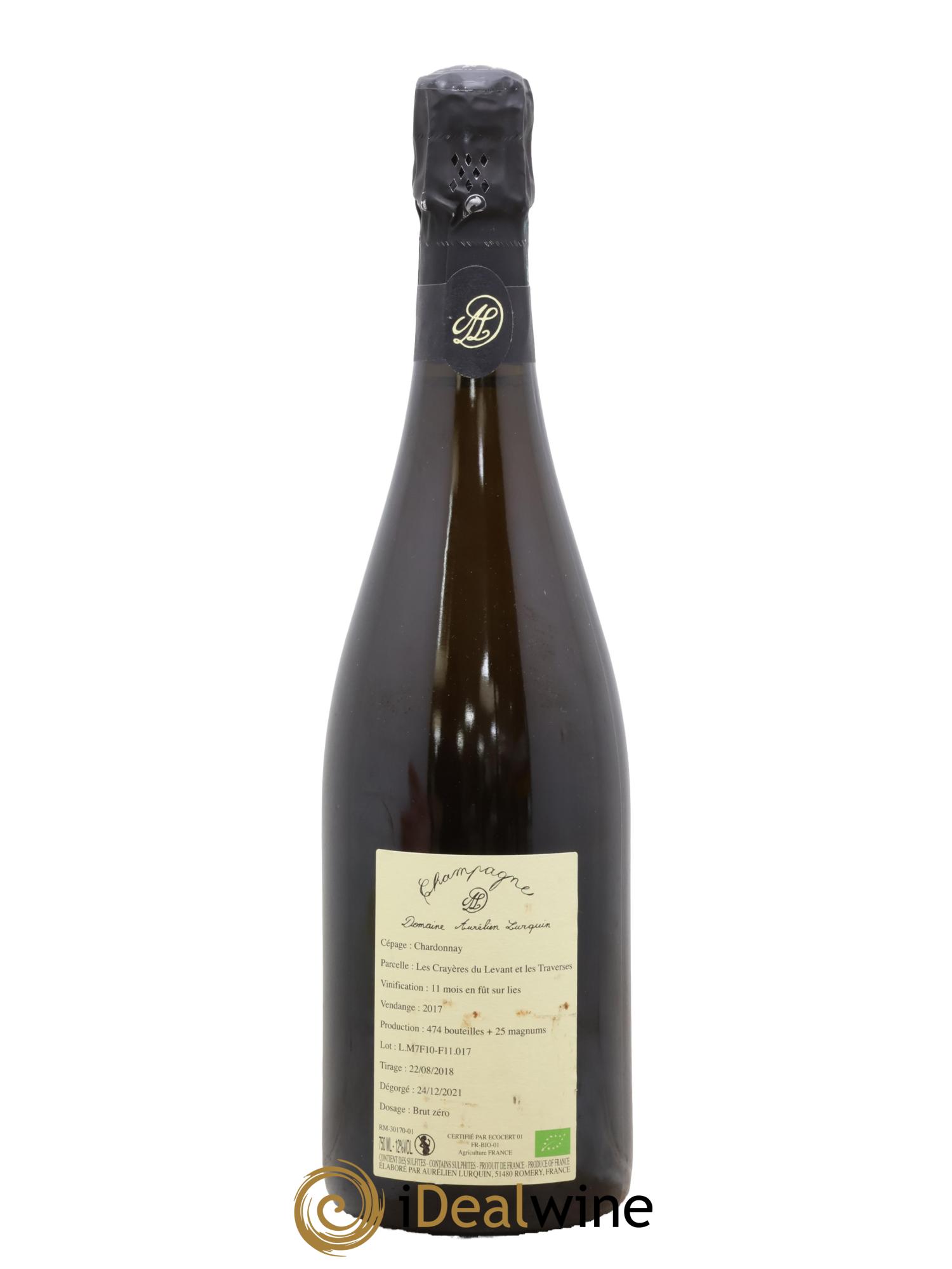 Chardonnay Les Crayères du Levant Aurélien Lurquin 2017 - Lot of 1 bottle - 1