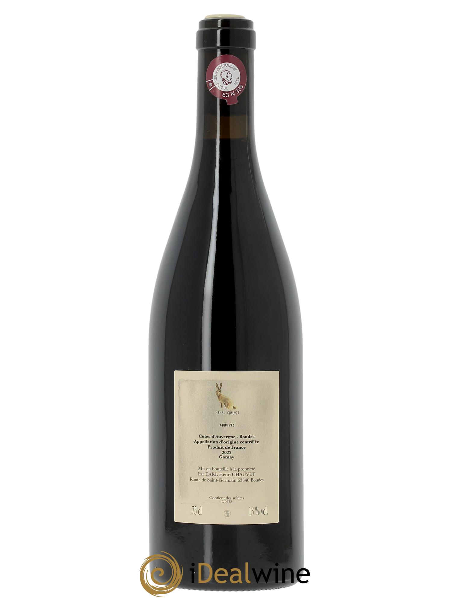 Côtes d'Auvergne AOP Abrupts Henri Chauvet  2022 - Lot de 1 bouteille - 1