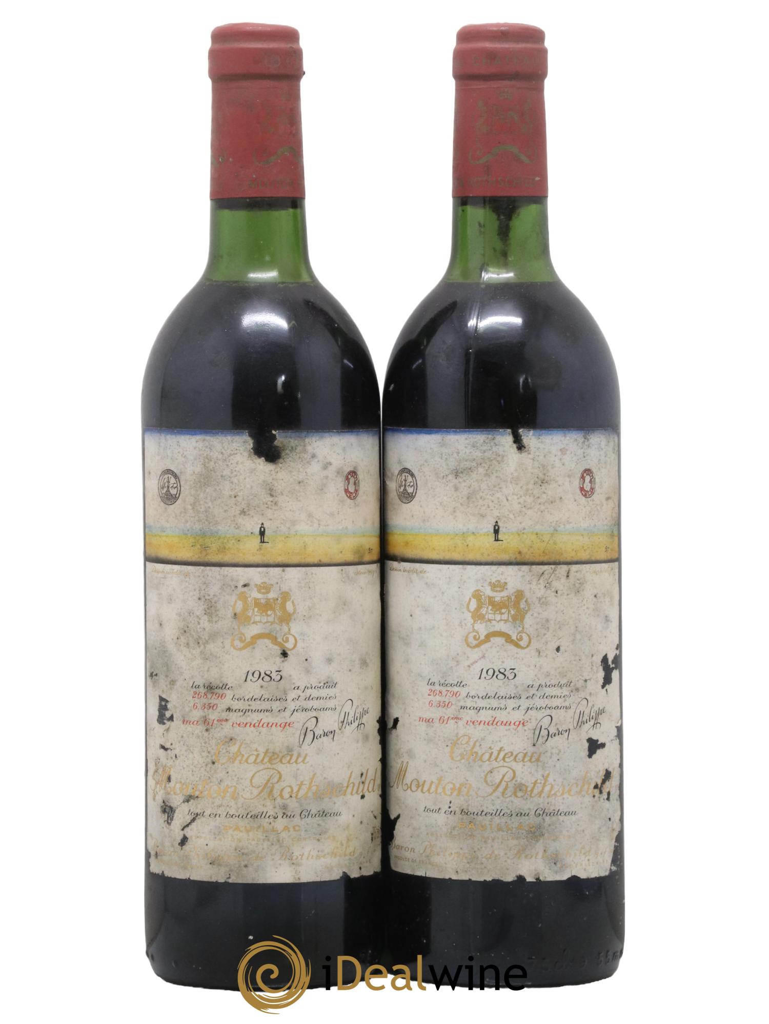 Château Mouton Rothschild 1er Grand Cru Classé 1983 - Lot de 2 bouteilles - 0