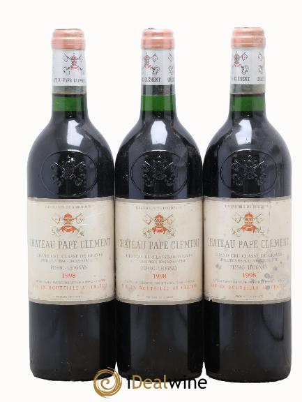 Château Pape Clément Cru Classé de Graves 1998 - Lot de 3 bouteilles - 0