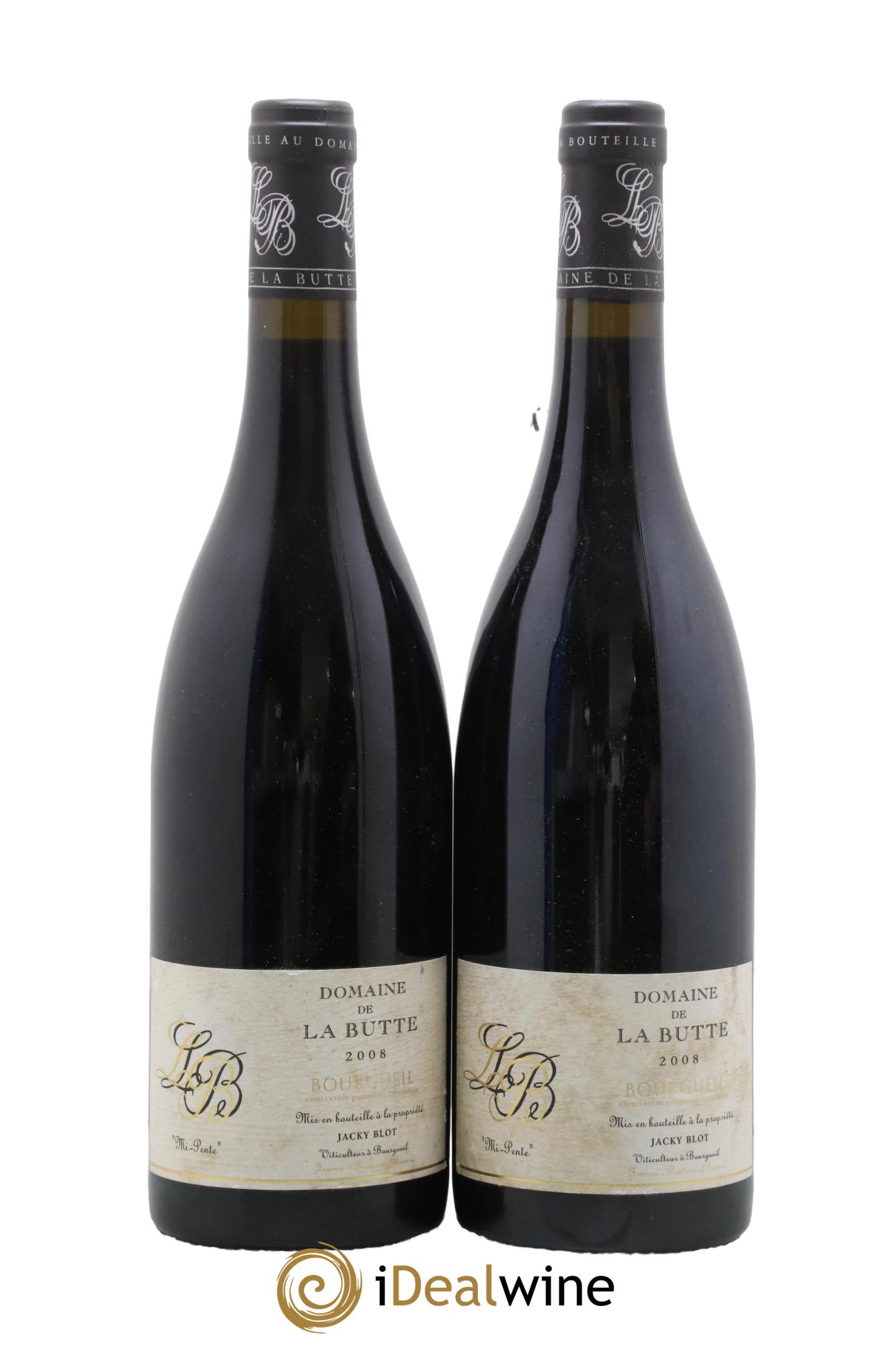 Bourgueil Mi-Pente Domaine de La Butte - Jacky Blot Domaine de la Butte 2008 - Lot de 2 bouteilles - 0