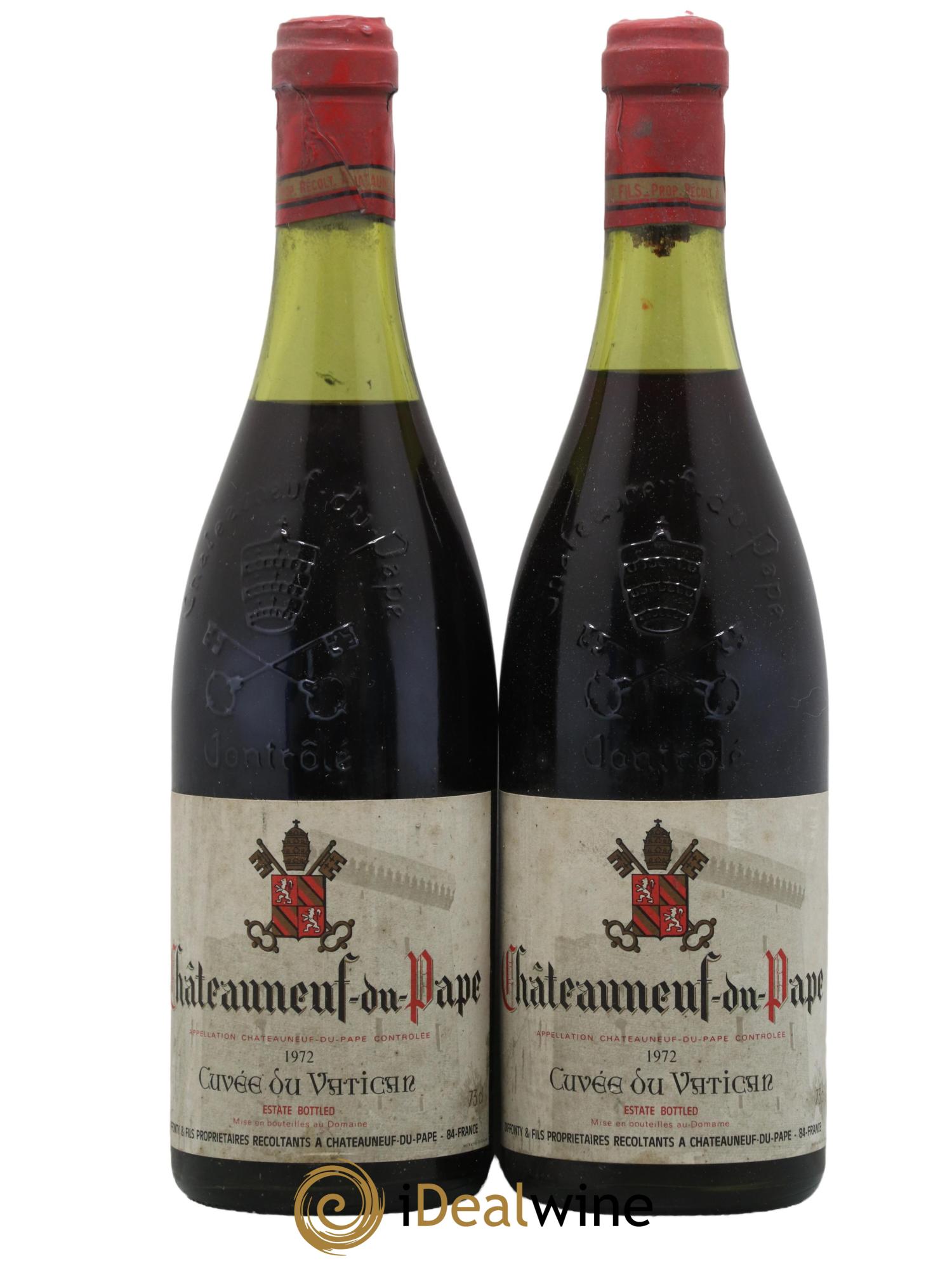 Châteauneuf-du-Pape Cuvée du Vatican Réserve Sixtine Famille Diffonty 1972 - Lot de 2 bouteilles - 0