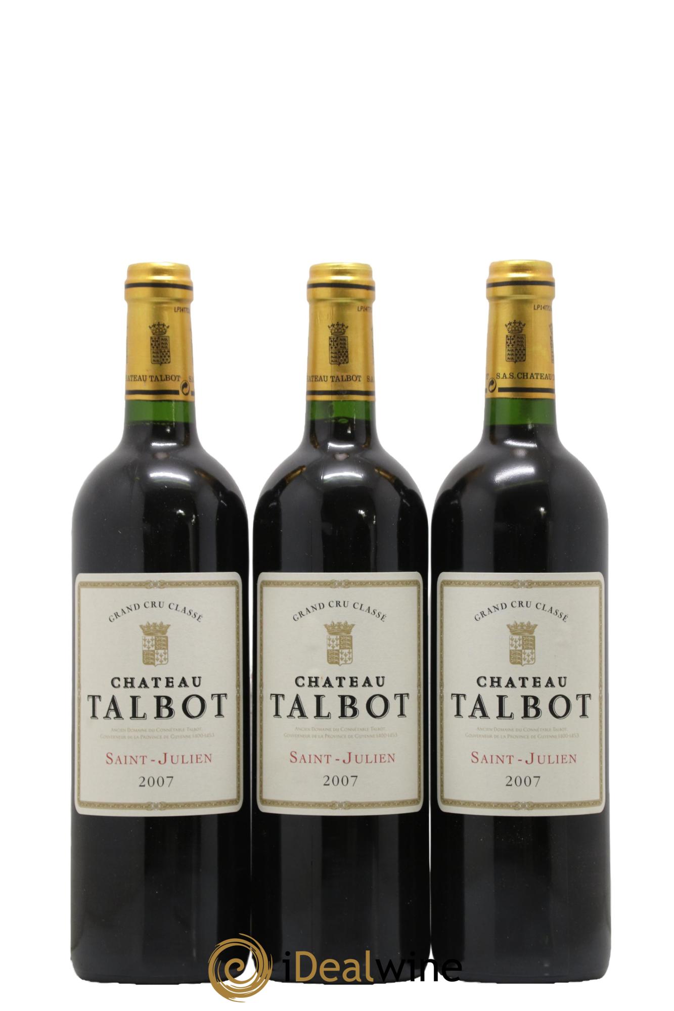 Château Talbot 4ème Grand Cru Classé 2007 - Lot de 6 bouteilles - 1