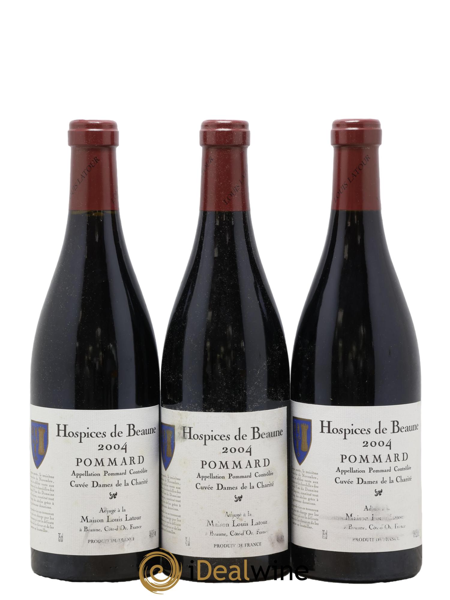 Pommard Dames de la Charité Hospices de Beaune Louis Latour 2004 - Lot de 3 bouteilles - 0