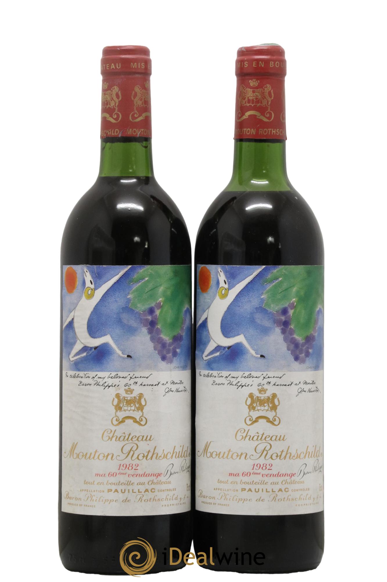 Château Mouton Rothschild 1er Grand Cru Classé 1982 - Lot de 2 bouteilles - 0