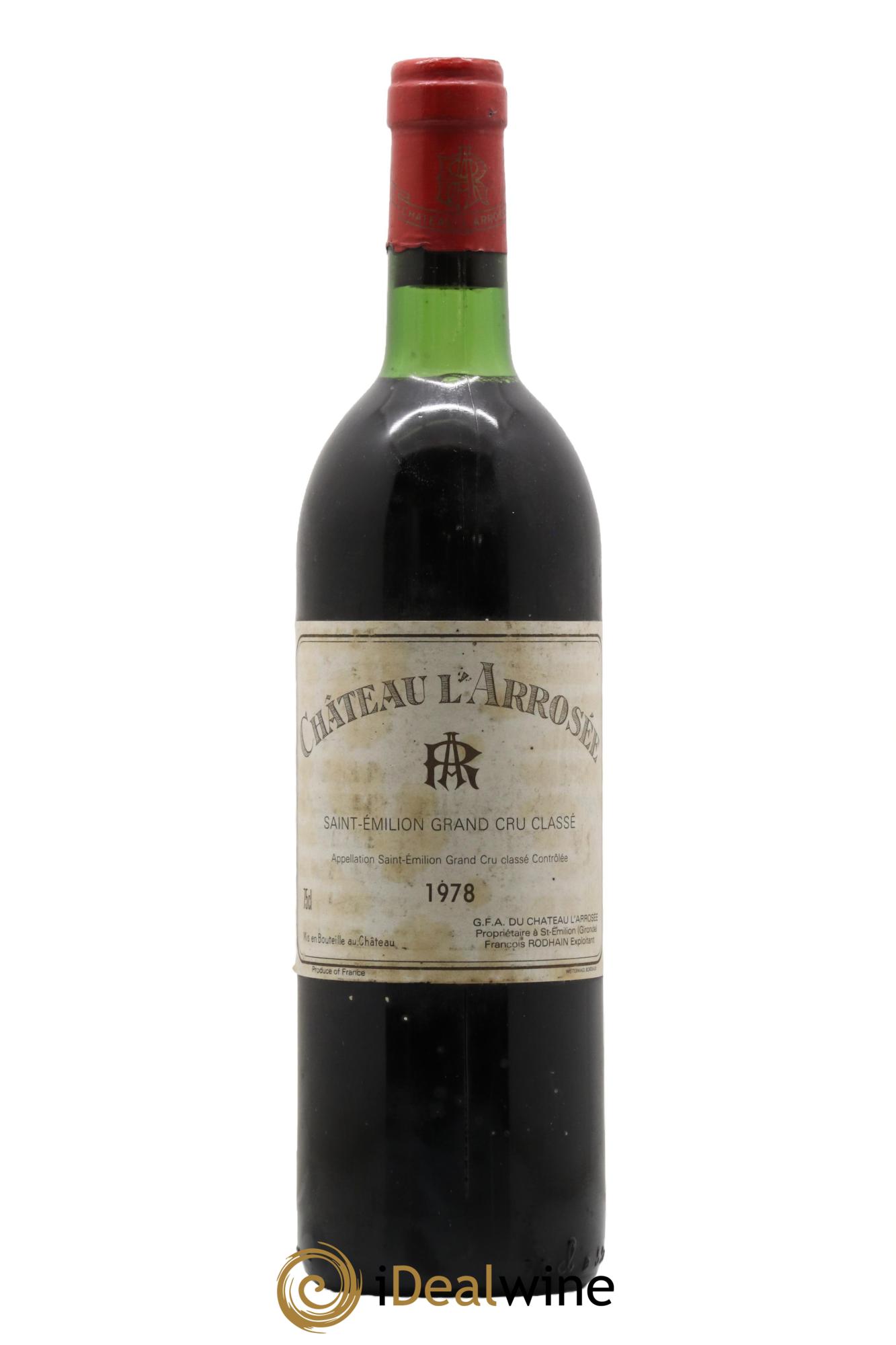 Château l' Arrosée Grand Cru Classé 1978 - Lot de 1 bouteille - 0