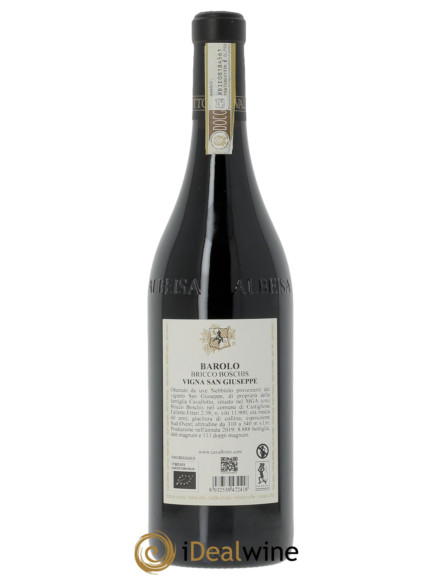 Barolo DOCG Riserva Bricco Boschis Vigna San Giuseppe Cavallotto  2019 - Posten von 1 Flasche - 1