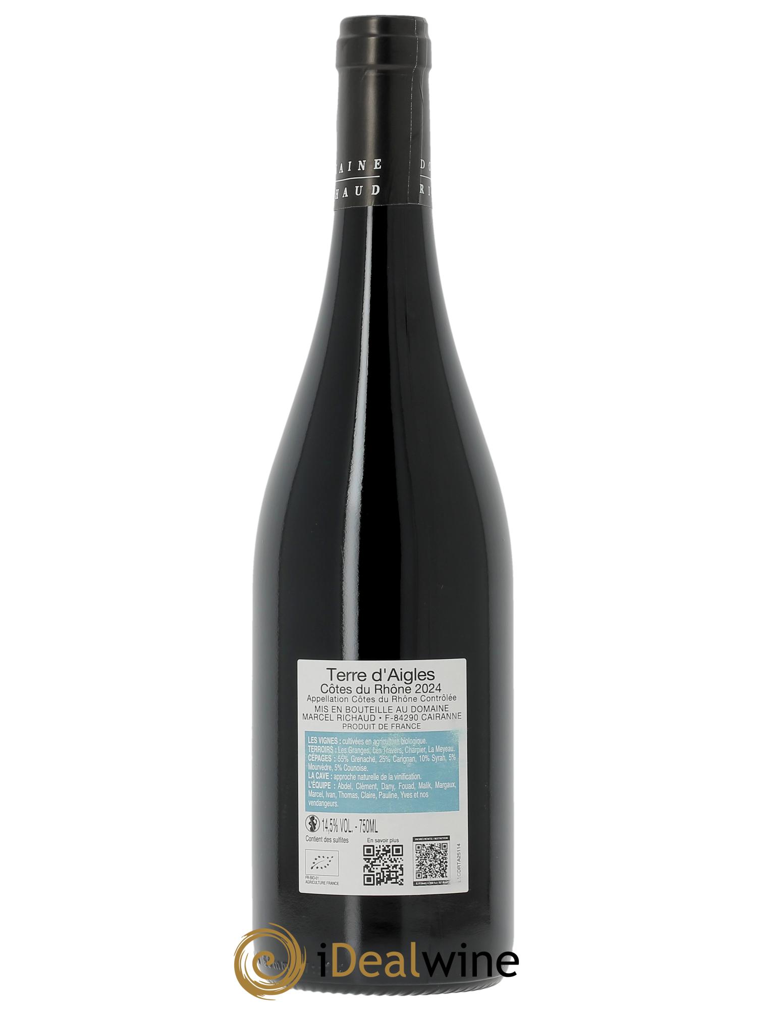 Côtes-du-Rhône Terre d'Aigles Marcel Richaud  2024 - Lot de 1 bouteille - 1