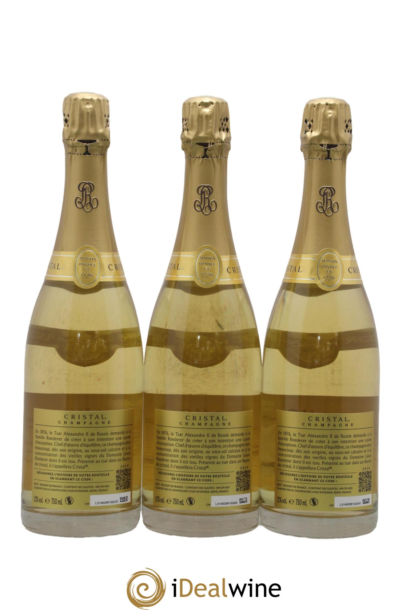 Cristal Louis Roederer 2014 - Lot of 3 bottles - 1