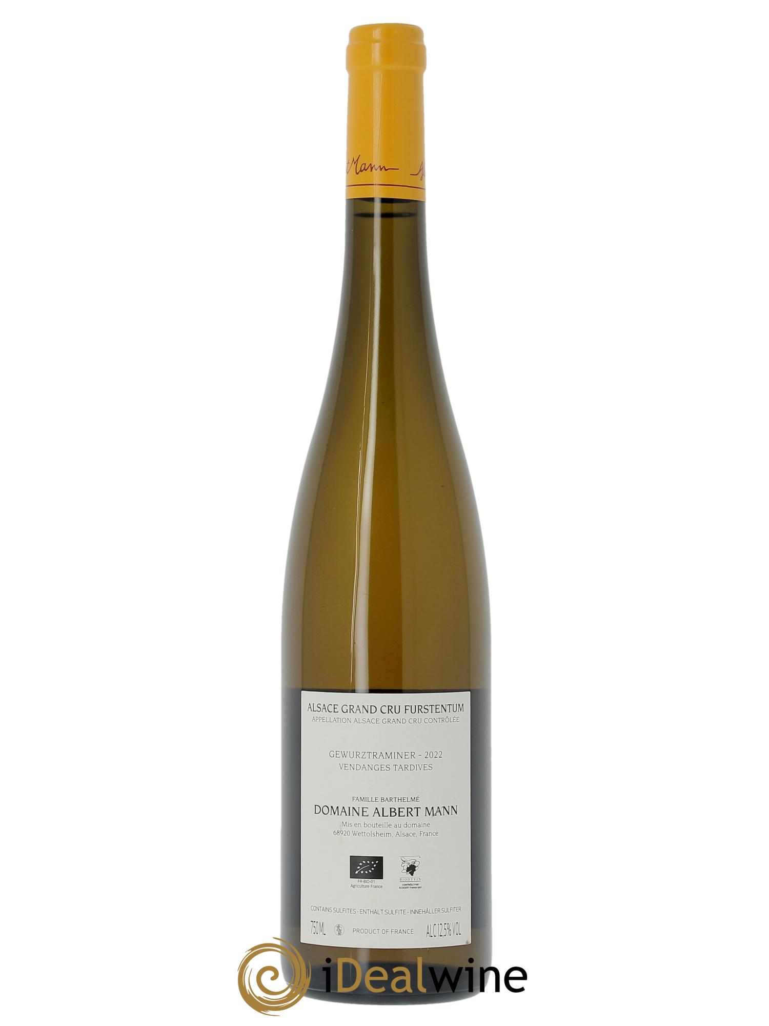 Alsace Gewurztraminer Grand Cru Furstentum Vendanges Tardives Albert Mann 2022 - Posten von 1 Flasche - 1