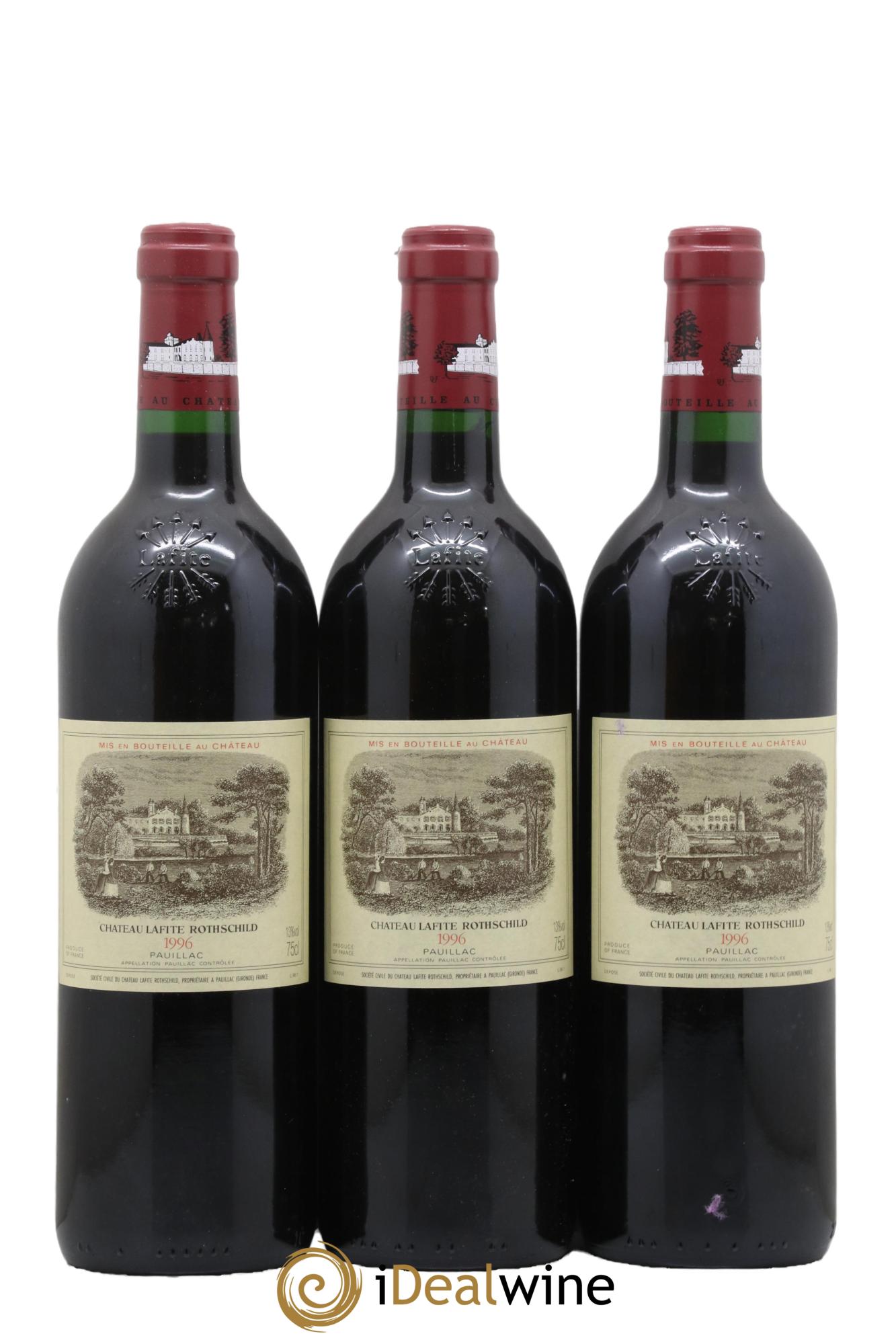 Château Lafite Rothschild 1er Grand Cru Classé 1996 - Lot de 3 bouteilles - 0