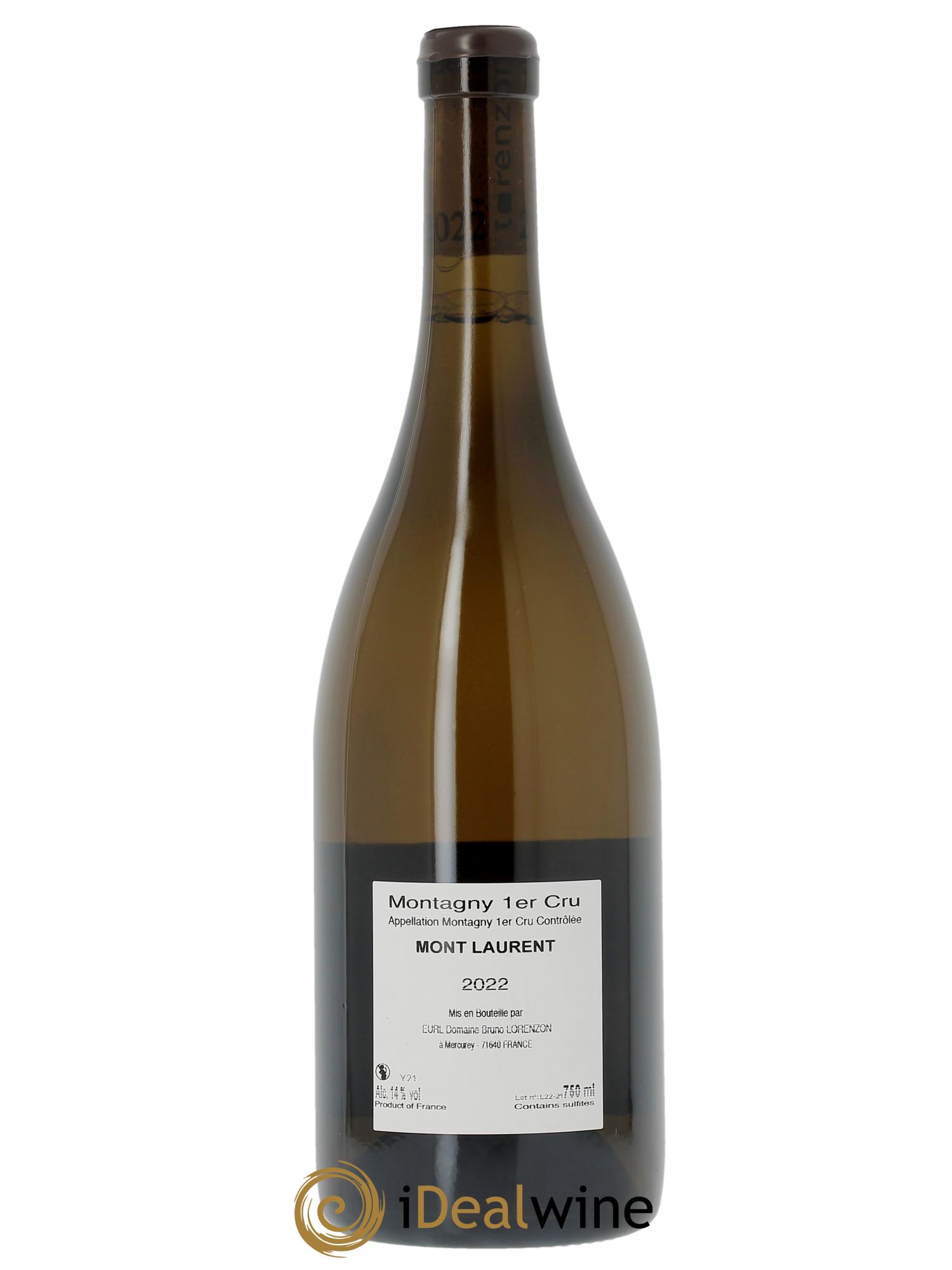 Montagny 1er Cru Le Mont Laurent Bruno Lorenzon  2022 - Lot of 1 bottle - 1