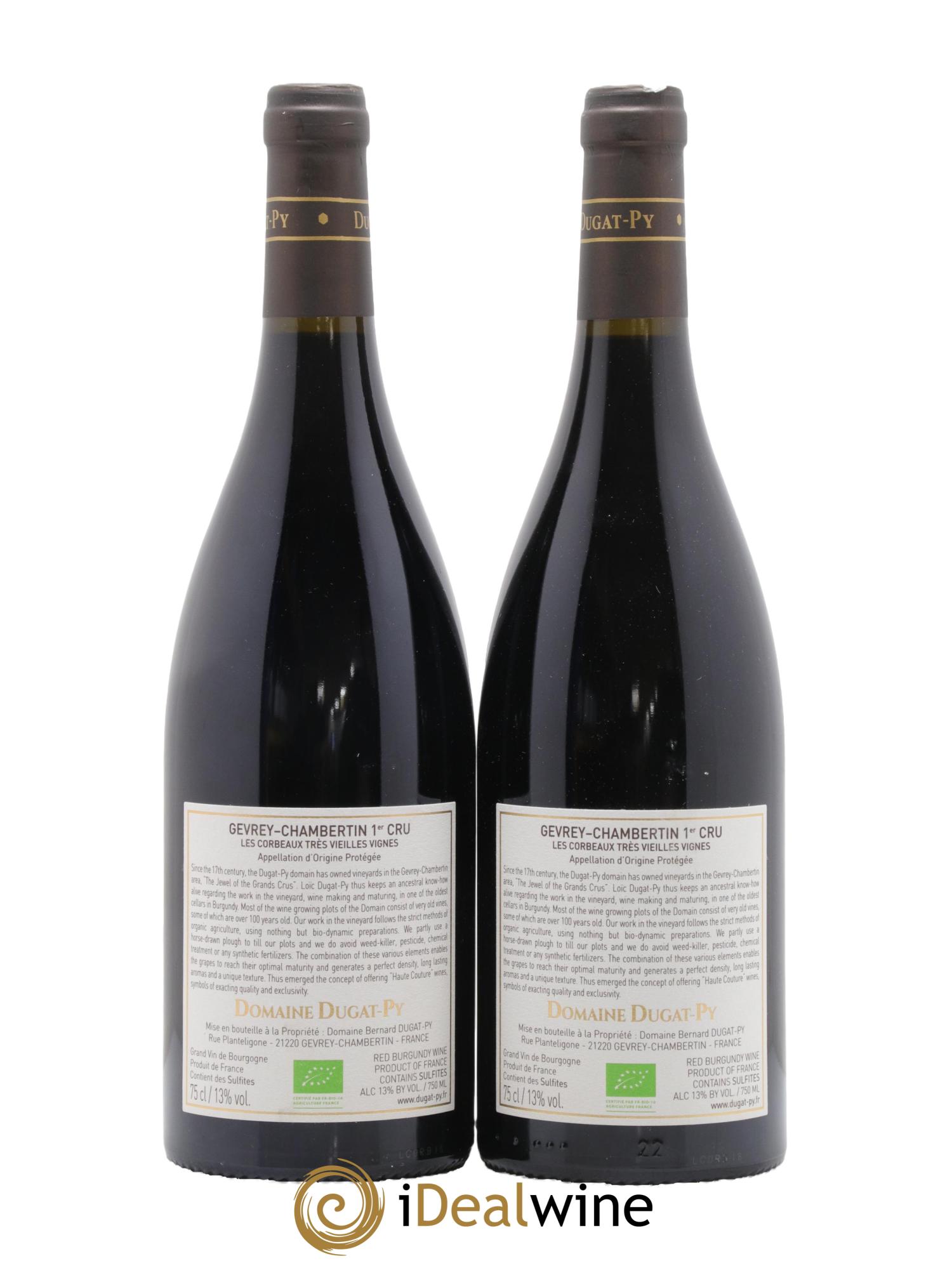 Gevrey-Chambertin 1er Cru Les Corbeaux Dugat-Py Très Vieilles Vignes 2018 - Lotto di 2 bottiglie - 1
