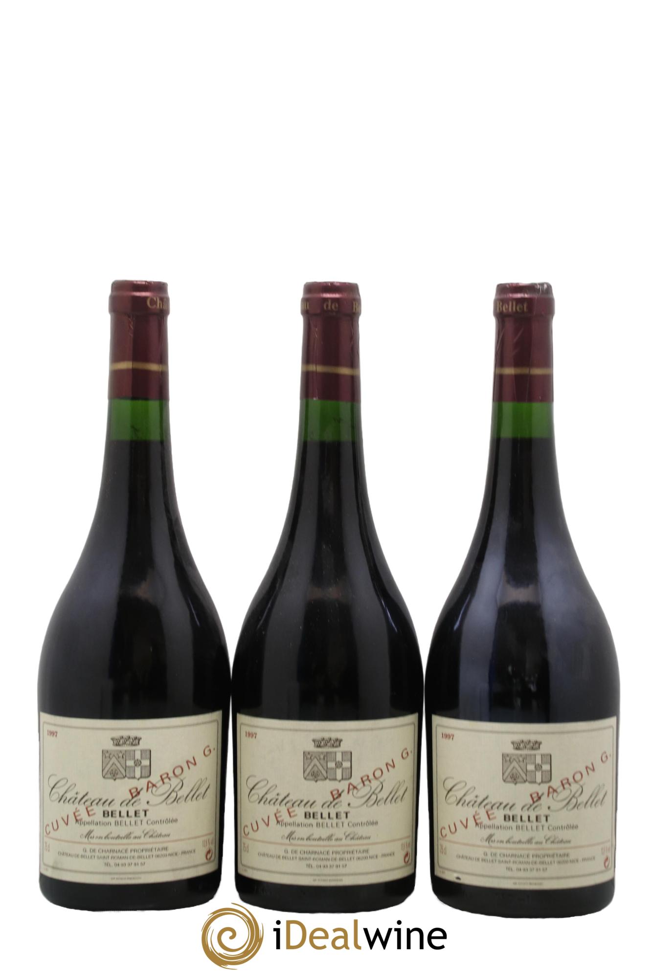 Bellet Château de Bellet Baron G 1997 - Lot de 3 bouteilles - 0