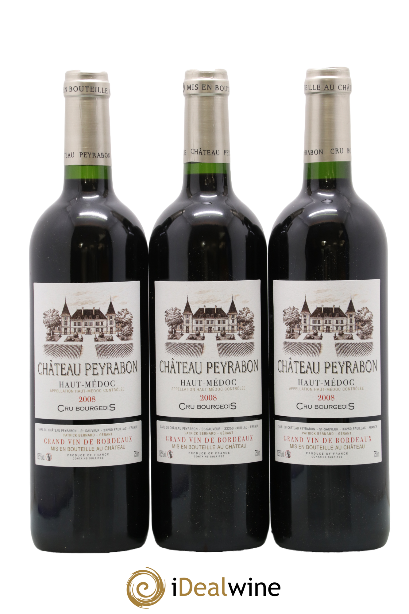 Château Peyrabon Cru Bourgeois 2008 - Lot of 3 bottles - 0