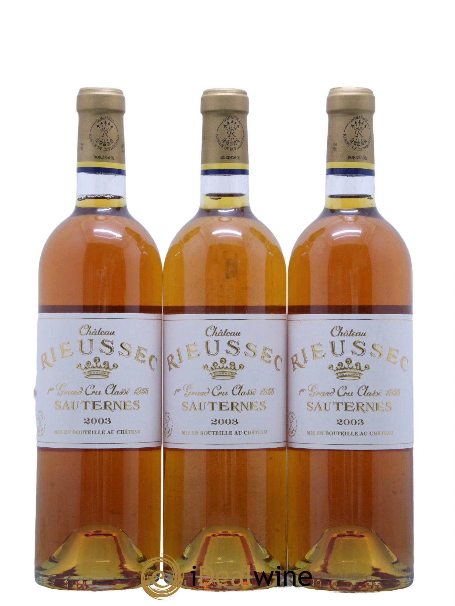 Château Rieussec 1er Grand Cru Classé 2003 - Lotto di 3 bottiglie - 0