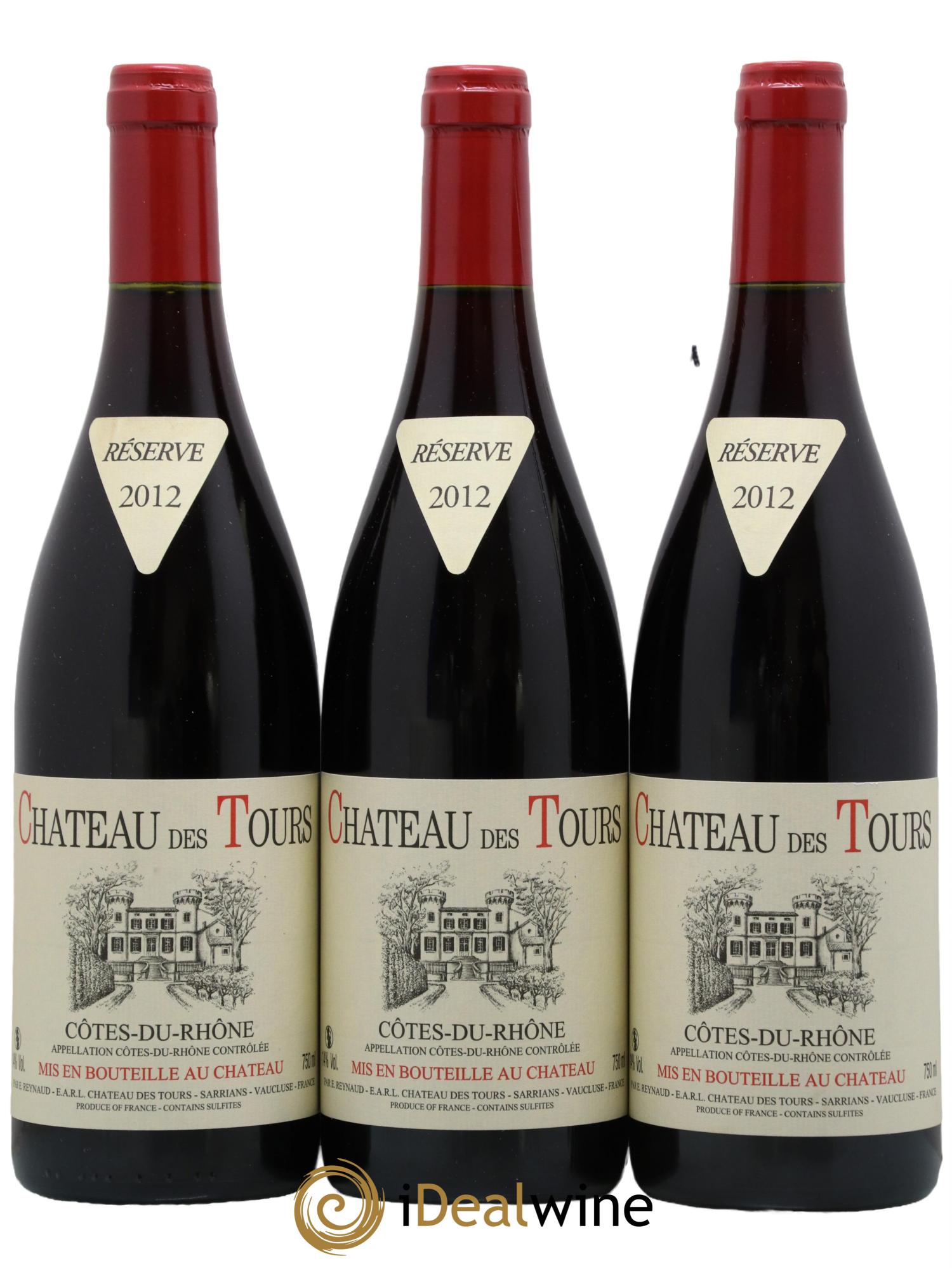 Côtes-du-Rhône Château des Tours Emmanuel Reynaud 2012 - Lot de 3 bouteilles - 0