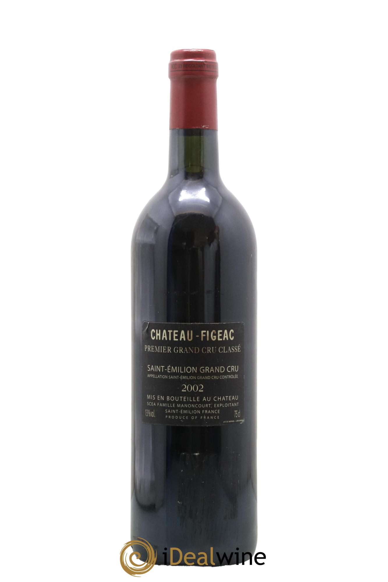 Château Figeac 1er Grand Cru Classé A 2002 - Lot de 1 bouteille - 1