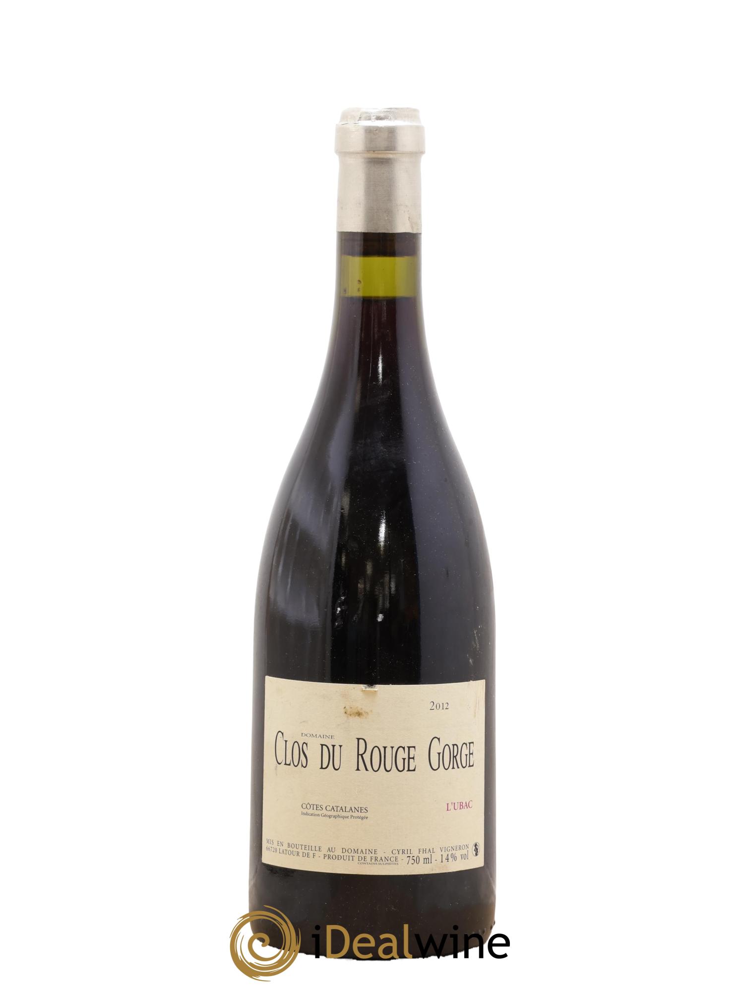 IGP Côtes Catalanes Clos du Rouge Gorge L'Ubac Cyril Fhal 2012 - Lot de 1 bouteille - 0