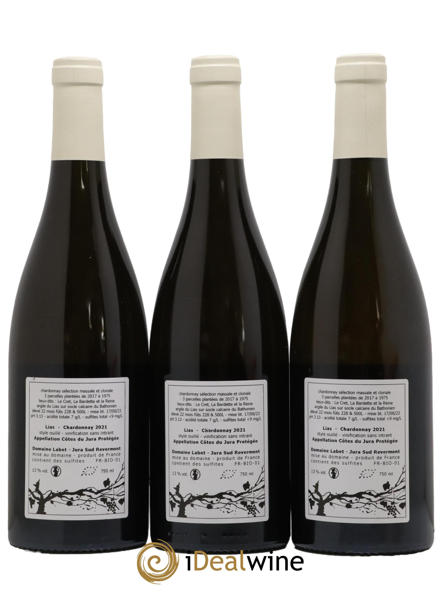 Côtes du Jura Chardonnay Lias Romain - Julien  - Charline Labet 2021 - Lot de 3 bouteilles - 1