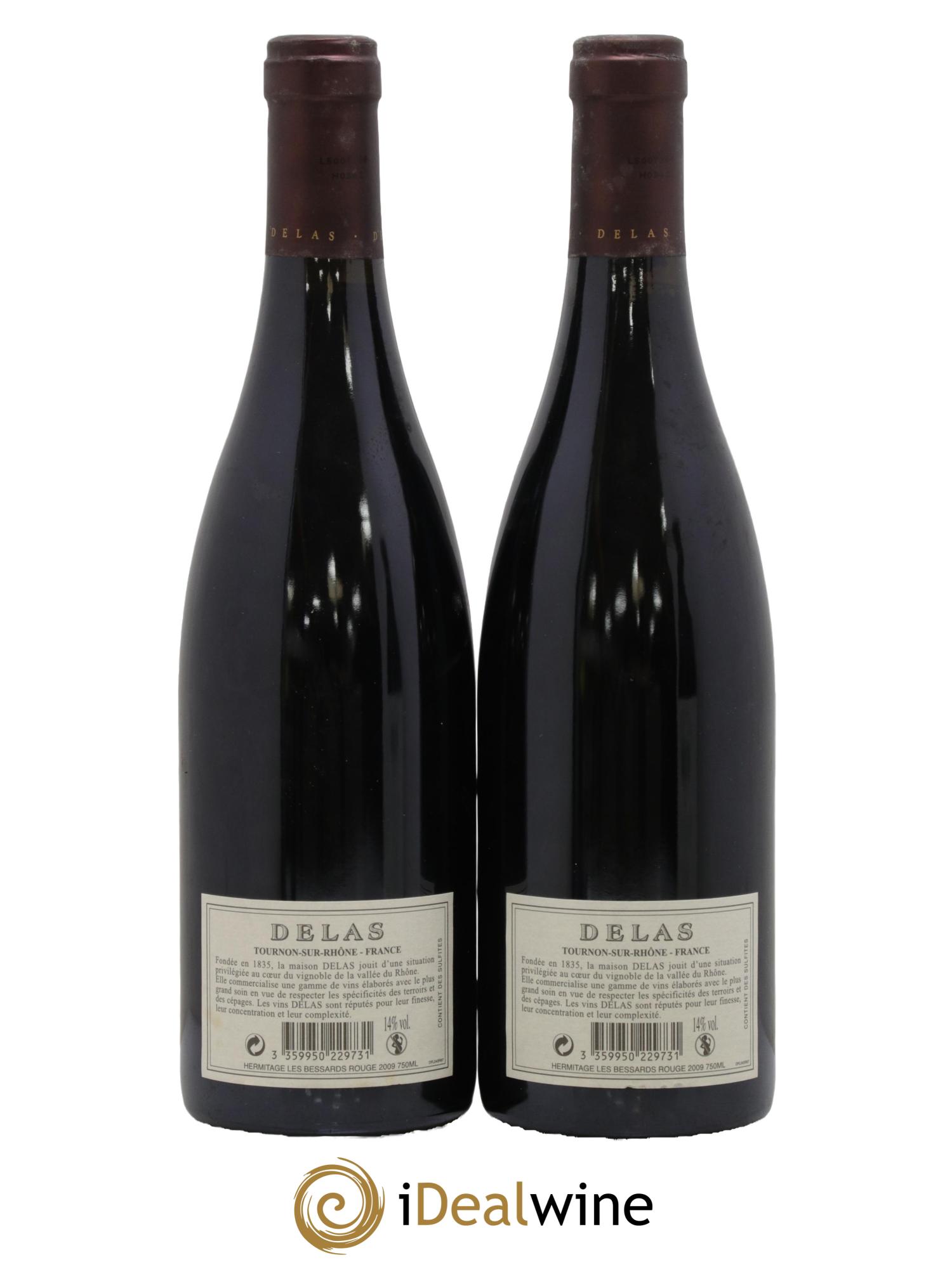 Hermitage Les Bessards Delas Frères 2009 - Lot of 2 bottles - 1
